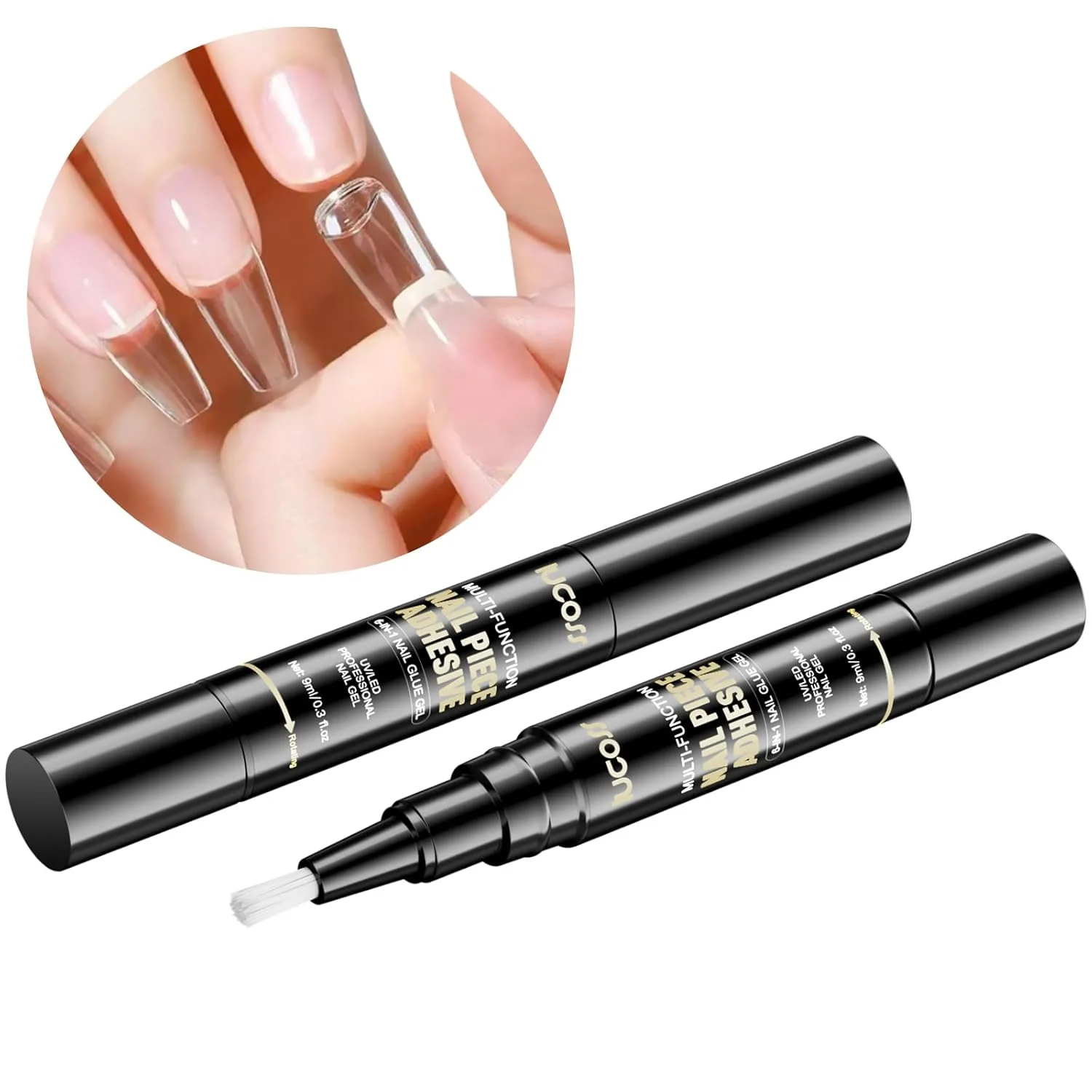 ست چسب ژل ناخن 2 عددی، قلم چسب ژل ناخن چند منظوره برای کاشت ناخن اکریلیک، نیاز به خشک شدن با UV/LED