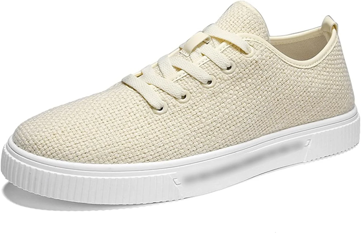 کفش های کتانی مردانه BUYUP، کفش های کتانی مردانه از جنس کتان، کفش های راحتی مردانه، کفش های اسپادریل راحت و کلاسیک (رنگ: بژ، سایز: 43)