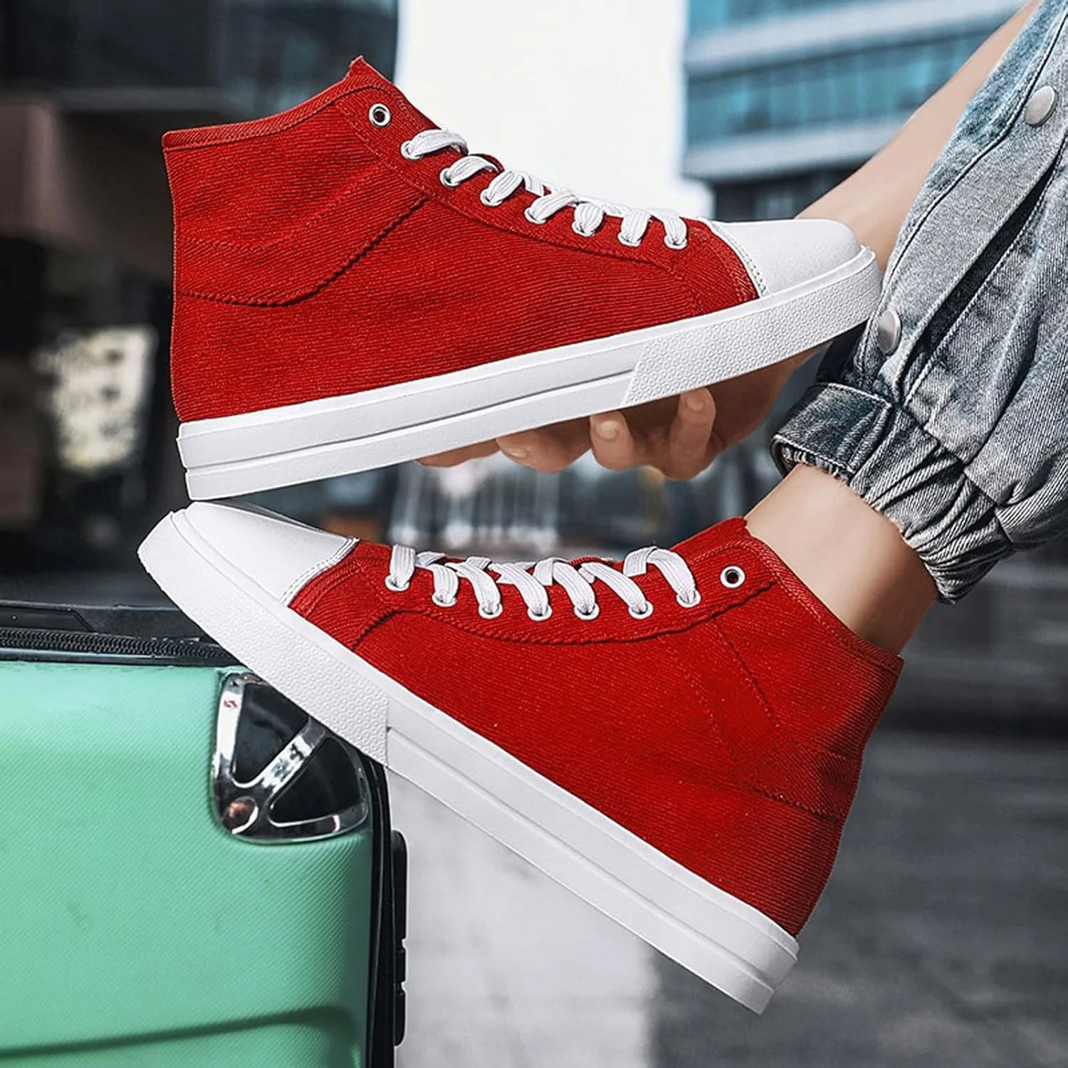 کفشهای مردانه غیر رسمی، کفشهای مردانه، کفشهای کتانی ساق بلند، کفشهای کتانی راحت و سبک برای مردان، کفشهای مشکی کلاسیک و مد روز (رنگ: Hortel، سایز: 42) کفشهای مردانه غیر رسمی، کفشهای مردانه، کفشهای کتانی ساق بلند، کفشهای کتانی راحت و سبک برای مردان، کفشهای مشکی کلاسیک و مد روز (رنگ: Hortel، سایز: 42)