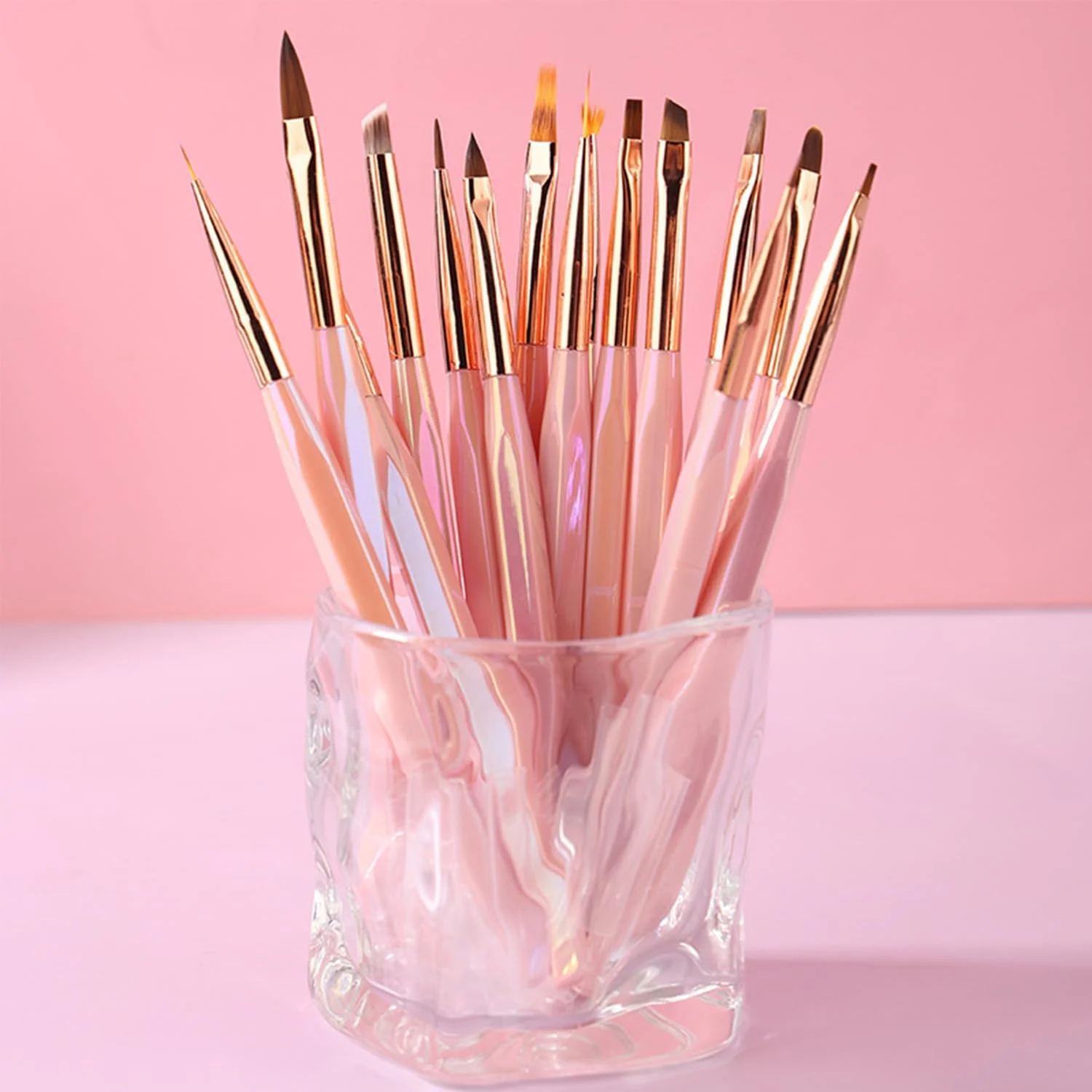 مجموعه 10 عددی قلمو طراحی ناخن GZMAYUEN، قلموهای ژل ناخن، قلم طراحی ناخن، ابزار طراحی، ابزار نقاشی شامل قلمو ژل اکستنشن ناخن، قلمو لاک ناخن و قلم داتینگ ناخن مناسب برای سالن های آرایشی