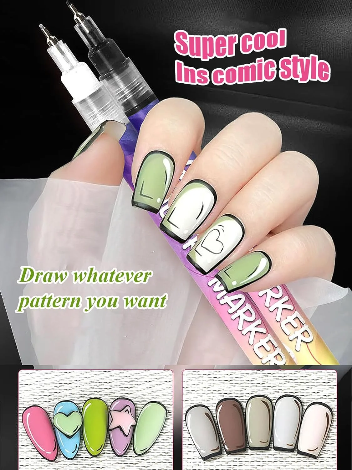 قلم طراحی ناخن، قلم های طراحی ناخن سه بعدی با نوک ظریف، 12 رنگ 0.5 میلی متری، قلم لاک ناخن، نقطه گذاری، طراحی، نقاشی، قلم لاینر برای استفاده خانگی و سالن، خشک شدن سریع قلم طراحی ناخن، قلم های طراحی ناخن سه بعدی با نوک ظریف، 12 رنگ 0.5 میلی متری، قلم لاک ناخن، نقطه گذاری، طراحی، نقاشی، قلم لاینر برای استفاده خانگی و سالن، خشک شدن سریع