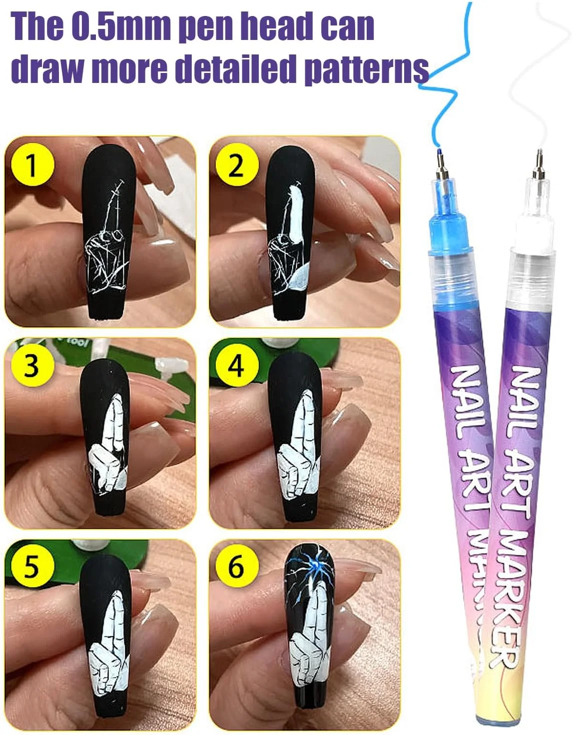 قلم طراحی ناخن، قلم های طراحی ناخن سه بعدی با نوک ظریف، 12 رنگ 0.5 میلی متری، قلم لاک ناخن، نقطه گذاری، طراحی، نقاشی، قلم لاینر برای استفاده خانگی و سالن، خشک شدن سریع قلم طراحی ناخن، قلم های طراحی ناخن سه بعدی با نوک ظریف، 12 رنگ 0.5 میلی متری، قلم لاک ناخن، نقطه گذاری، طراحی، نقاشی، قلم لاینر برای استفاده خانگی و سالن، خشک شدن سریع