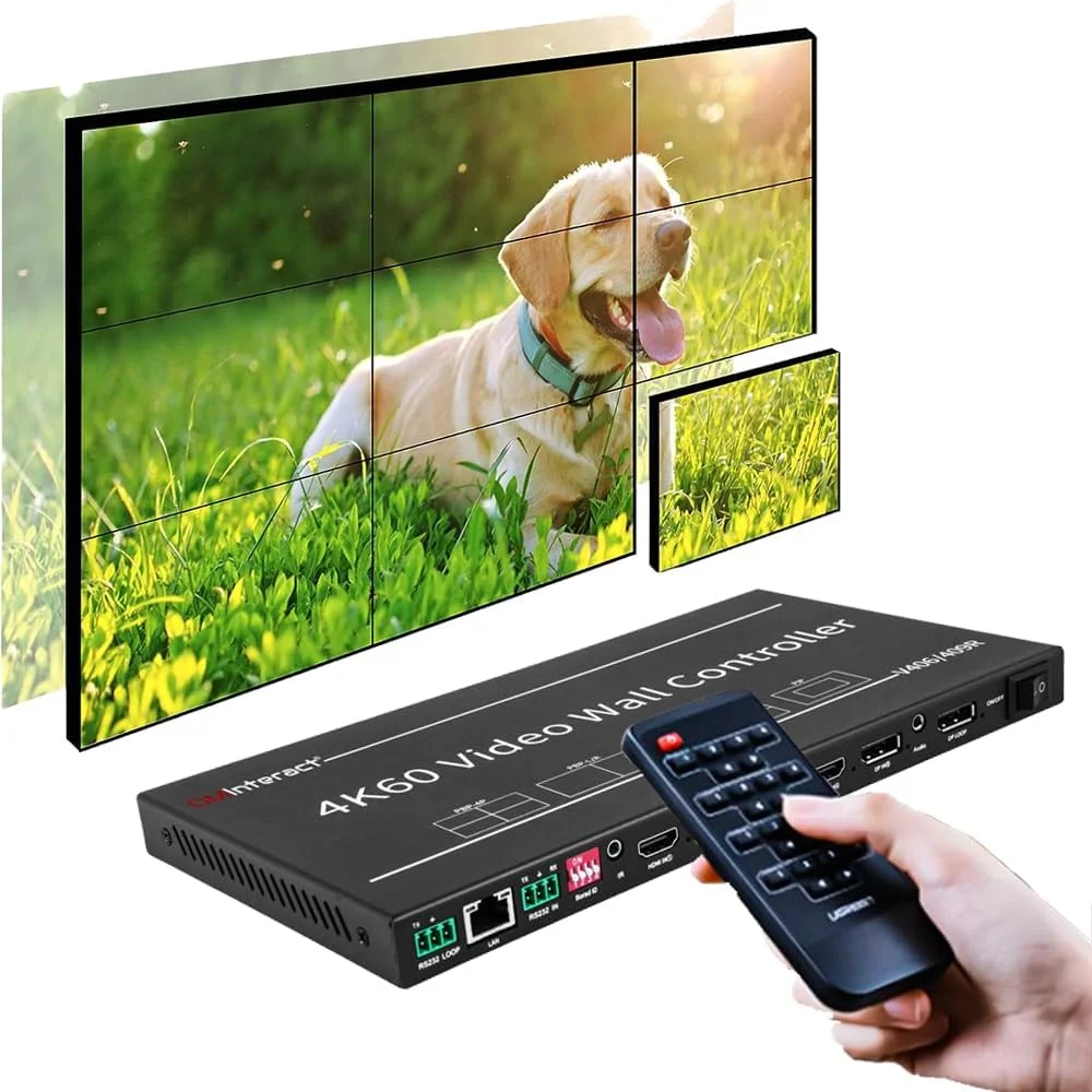 کنترلر دیوار ویدیویی DMInteract 3x3 4K با 9 ورودی/خروجی 1080P 60Hz (9x9) 4x2 2x4 2x3 3x2 2x2 سوئیچ ماتریسی HDMI پردازنده تقسیم کننده HD