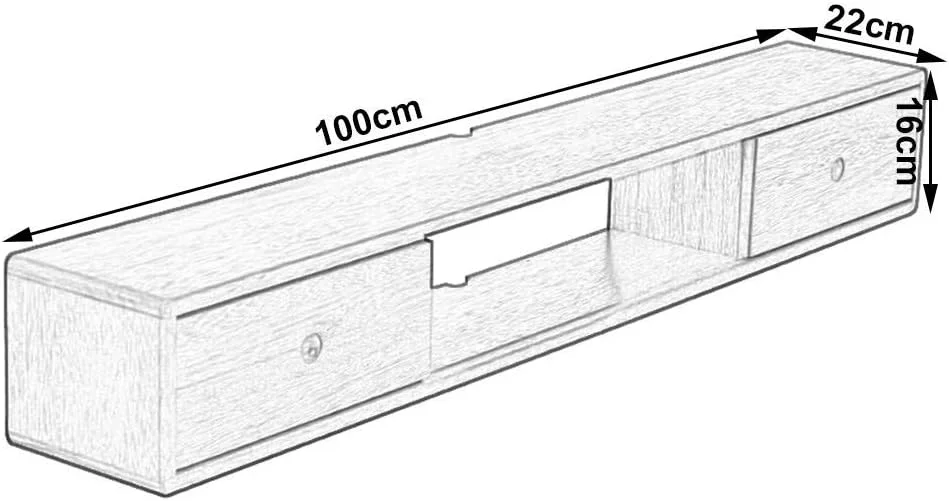 شلف شناور HANFCB، کنسول رسانه ای دیواری، استند تلویزیون شناور، شلف قطعات، کنسول تلویزیون، کنسول صوتی/تصویری، شلف های دیواری برای پخش کننده های Blu-Ray، کنسول های بازی ویدیویی، جعبه کابل، بلندگوها