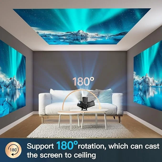 پروژکتور اندروید 11 - HY320 4K Native 1080p با 390 انسی لومن، وای فای 6 دوگانه و BT5.0 برای تجربه سینمای قابل حمل در فضای باز پروژکتور اندروید 11 - HY320 4K Native 1080p با 390 انسی لومن، وای فای 6 دوگانه و BT5.0 برای تجربه سینمای قابل حمل در فضای باز