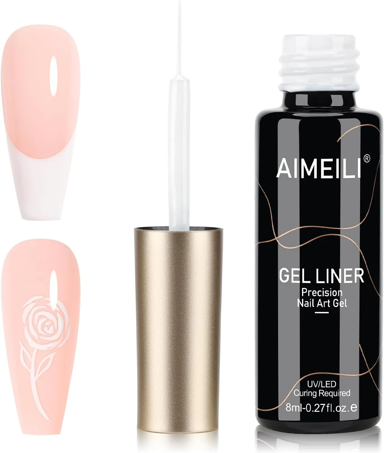 لاک ژل سفید طراحی ناخن AIMEILI - برس دقیق برای فرنچ مانیکور، طراحی ناخن و طرح های عروسی - ژل خیساندنی UV/LED - ماندگاری بالا لاک ژل سفید طراحی ناخن AIMEILI - برس دقیق برای فرنچ مانیکور، طراحی ناخن و طرح های عروسی - ژل خیساندنی UV/LED - ماندگاری بالا
