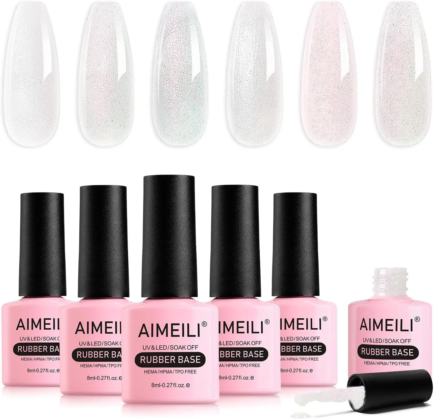 لاک ژل پایه رابر 4 در 1 AIMEILI، لاک ژل پایه اکلیلی ظریف رنگ شفاف، ژل رابر بیس لاک ناخن UV/LED، ژل چسب نگین ناخن تقویت کننده ناخن - کیت هدیه 6×8 میلی لیتر 52 لاک ژل پایه رابر 4 در 1 AIMEILI، لاک ژل پایه اکلیلی ظریف رنگ شفاف، ژل رابر بیس لاک ناخن UV/LED، ژل چسب نگین ناخن تقویت کننده ناخن - کیت هدیه 6×8 میلی لیتر 52
