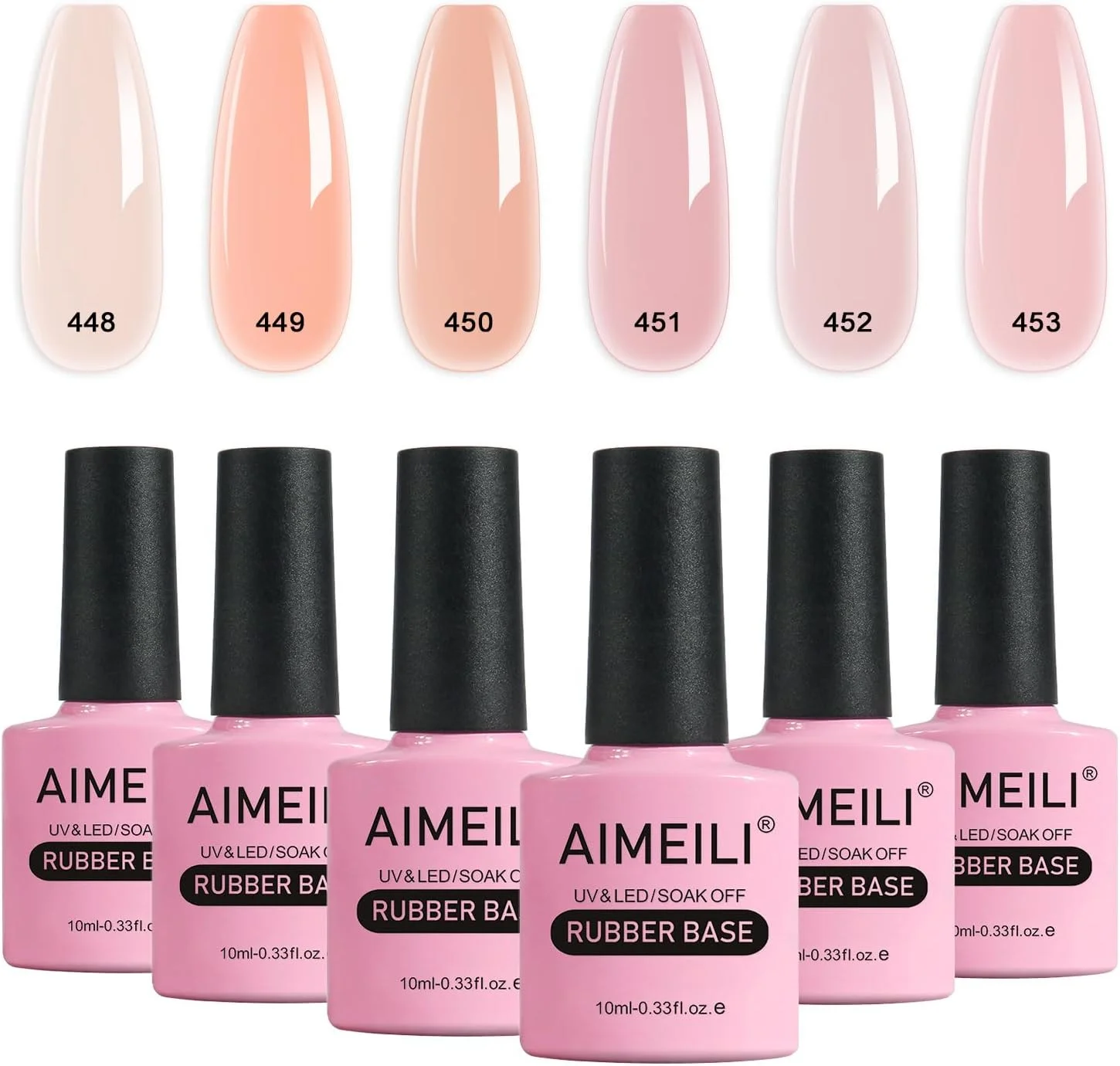 لاک ژل بیس رابر AIMEILI - لایه پایه رنگ شفاف UV/LED Soak Off برای تقویت کننده های ناخن و چسب نگین - 6 عدد 10 میلی لیتری (کیت هدیه 47) لاک ژل بیس رابر AIMEILI - لایه پایه رنگ شفاف UV/LED Soak Off برای تقویت کننده های ناخن و چسب نگین - 6 عدد 10 میلی لیتری (کیت هدیه 47)