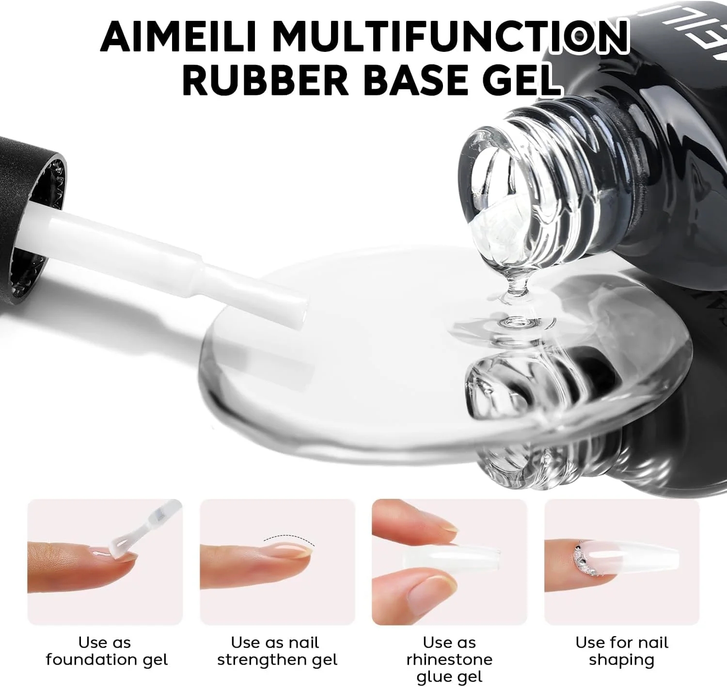 ژل بیس رابر 5 در 1 آیمیلی 8 میلی لیتر - ژل لاک پایه، تقویت کننده الاستیک و چسب نگین ناخن، خشک شدن با UV/LED ژل بیس رابر 5 در 1 آیمیلی 8 میلی لیتر - ژل لاک پایه، تقویت کننده الاستیک و چسب نگین ناخن، خشک شدن با UV/LED