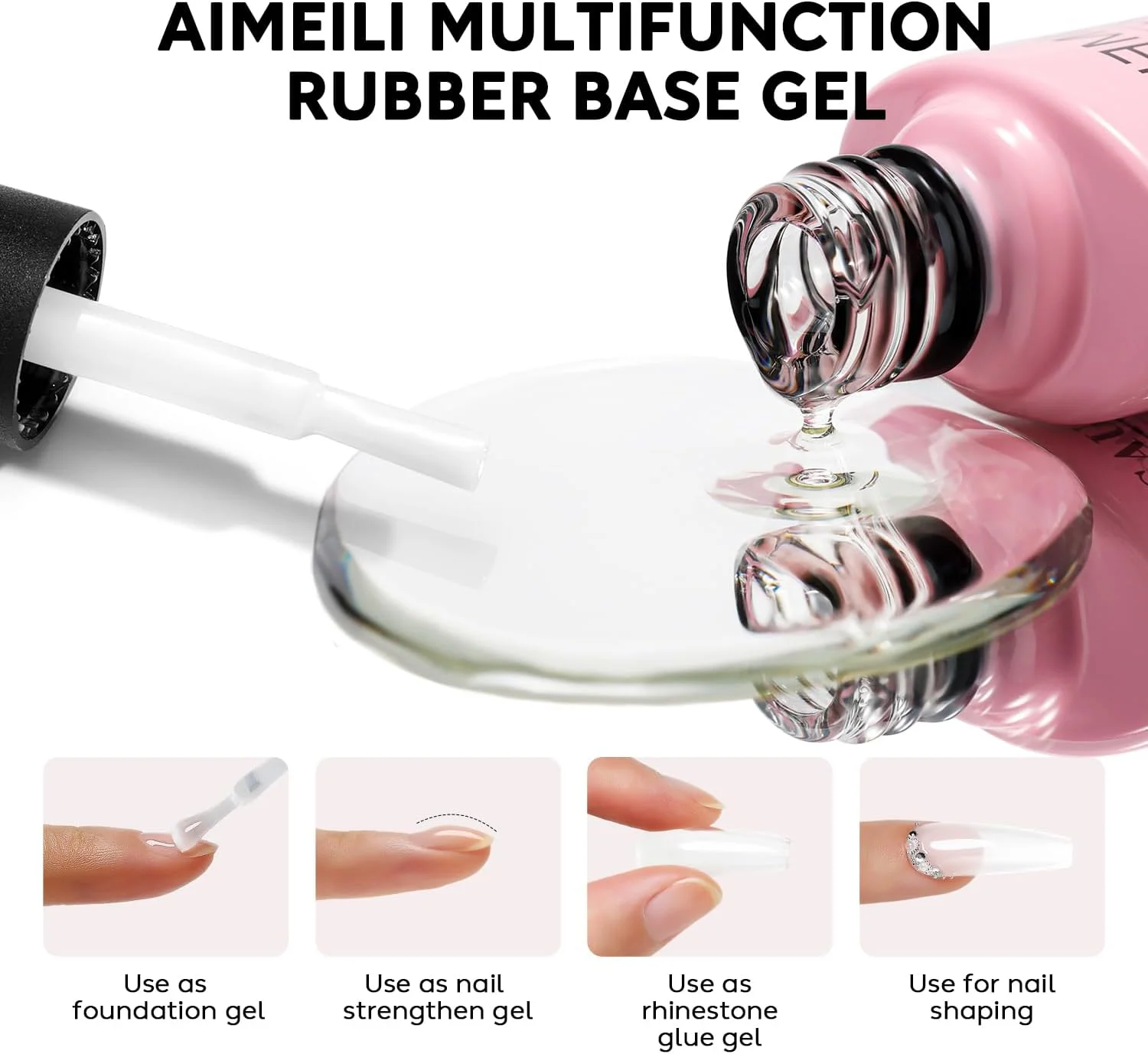 ست بیس رابر و تاپ کت ایمیلی 4 در 1، بیس کت رابر و تاپ کت بدون نیاز به پاک کردن، ژل بیس رابر و تاپ کت، 2 عدد 10 میلی لیتری ست بیس رابر و تاپ کت ایمیلی 4 در 1، بیس کت رابر و تاپ کت بدون نیاز به پاک کردن، ژل بیس رابر و تاپ کت، 2 عدد 10 میلی لیتری