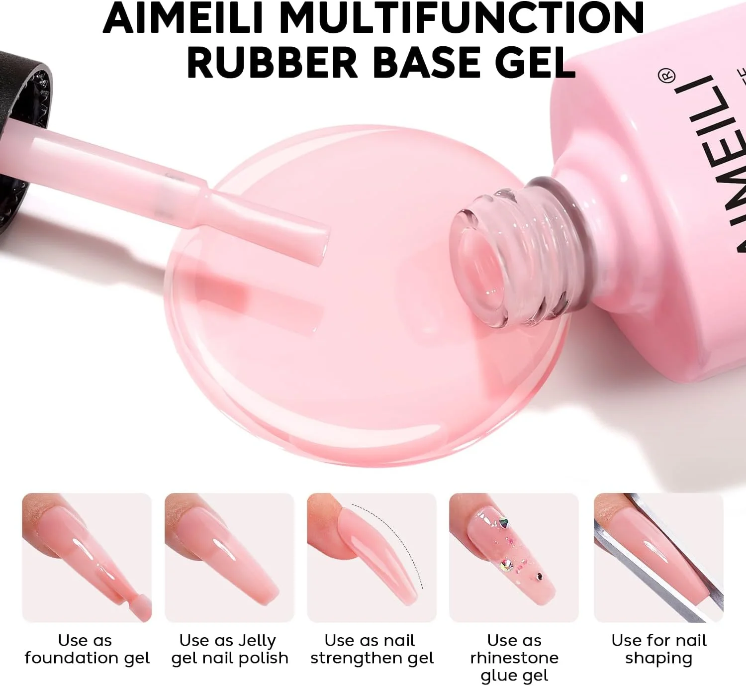 لاک ژل بیس رابر AIMEILI - لایه پایه رنگ شفاف UV/LED Soak Off برای تقویت کننده های ناخن و چسب نگین - 6 عدد 10 میلی لیتری (کیت هدیه 47) لاک ژل بیس رابر AIMEILI - لایه پایه رنگ شفاف UV/LED Soak Off برای تقویت کننده های ناخن و چسب نگین - 6 عدد 10 میلی لیتری (کیت هدیه 47)