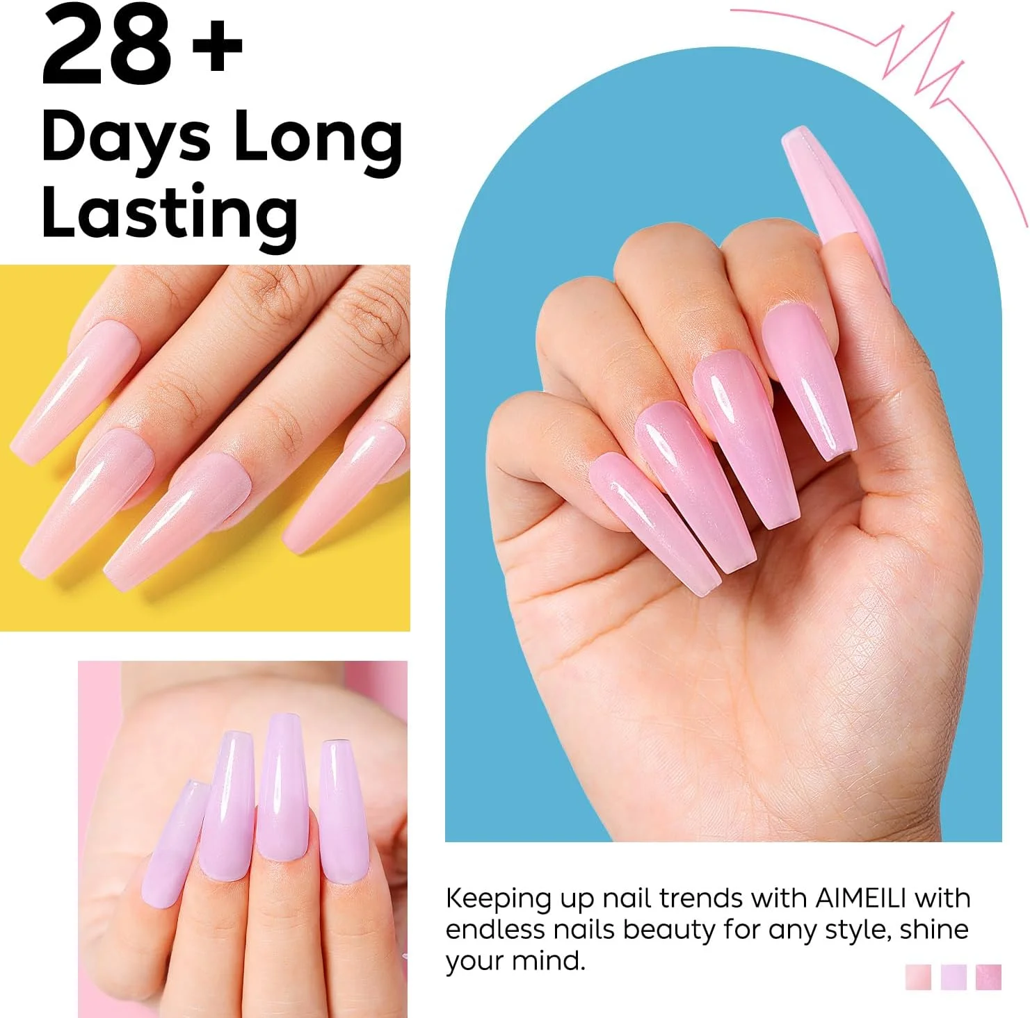 لاک ژل پایه رابر 5 در 1 AIMEILI، لاک ژل پایه اکلیلی ریز رنگ شفاف، لاک ژل پایه رابر UV/LED، ژل چسب سنگ های تزئینی ناخن - کیت هدیه 6×10 میلی لیتر 55 لاک ژل پایه رابر 5 در 1 AIMEILI، لاک ژل پایه اکلیلی ریز رنگ شفاف، لاک ژل پایه رابر UV/LED، ژل چسب سنگ های تزئینی ناخن - کیت هدیه 6×10 میلی لیتر 55