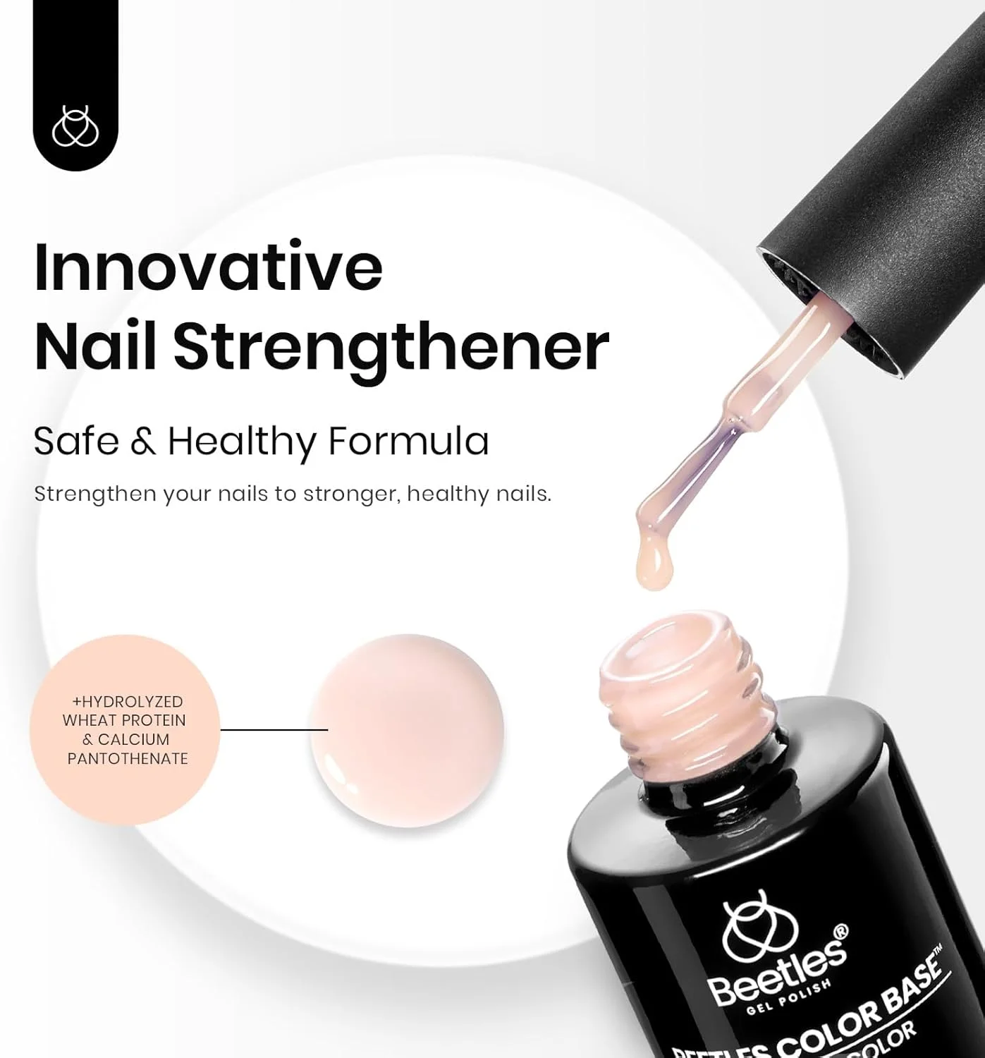 لاک ژل بیس رنگی Beetles، 1 عدد 15 میلی لیتر، بیس سازنده رابر، لاک ژل بیس خنثی و برهنه، لاک ژل یشمی گرم، تقویت کننده ناخن، خیساندن با نور UV LED مورد نیاز است