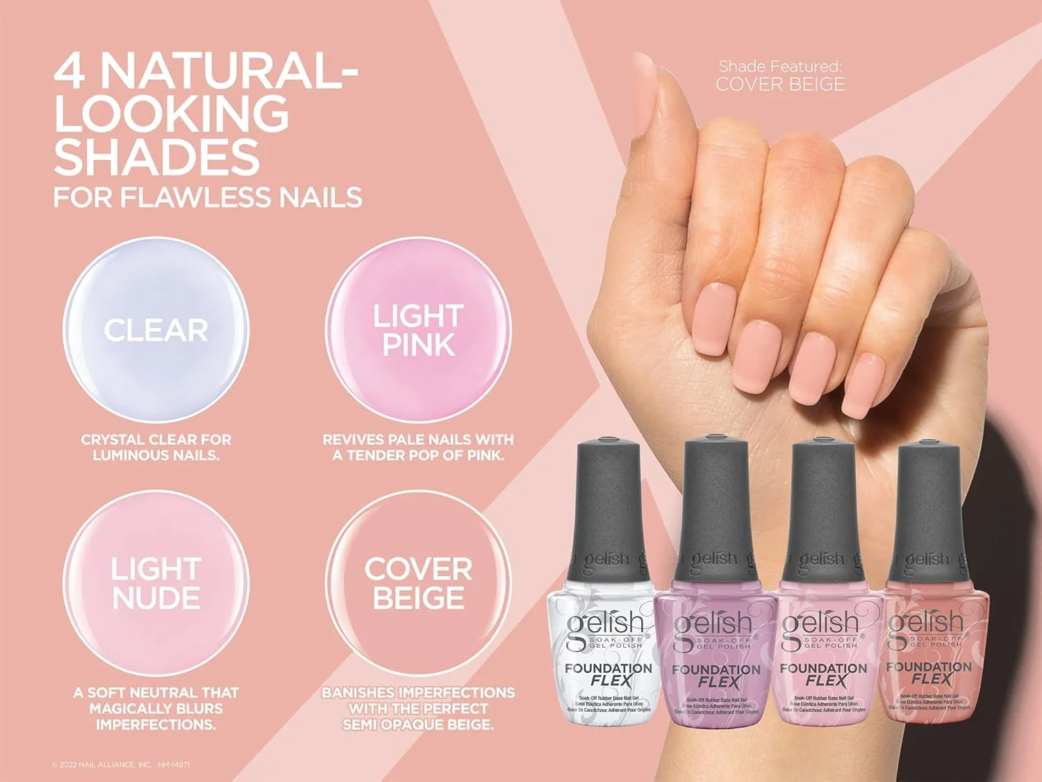 ژل بیس ناخن ژلیش Foundation Flex Light Nude Soak-Off Rubber Base، 15 میلی لیتر ژل بیس ناخن ژلیش Foundation Flex Light Nude Soak-Off Rubber Base، 15 میلی لیتر