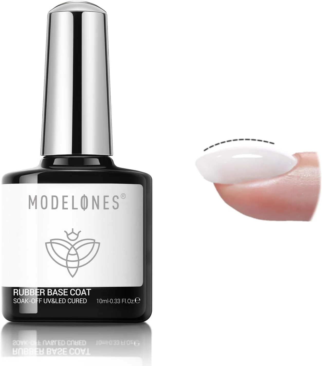 ژل بیس کت لاستیکی شیری رنگ Modelones، 6 در 1 سازنده برای تقویت، ایجاد اپکس، اکستنشن، ماندگاری طولانی، محافظت از رنگ، لاک ژل مانیکور برای ناخن های شکننده، هنر، سالن خانگی