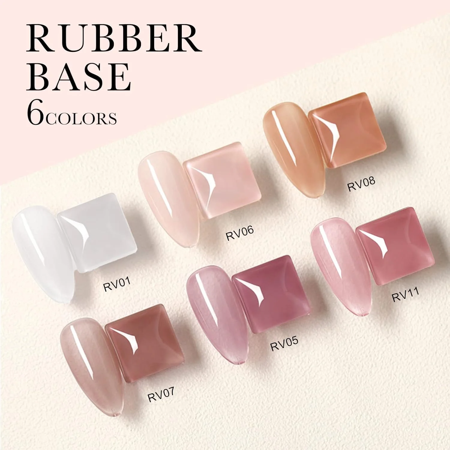 ژل بیس رابر 3 در 1 ونالیزا برای ناخن، ست لاک ژل ژله ای 6 رنگ، صورتی کالباسی خنثی، سفید شیری شفاف، ژل لاک صورتی ملایم تقویت کننده ژل بیس رابر 3 در 1 ونالیزا برای ناخن، ست لاک ژل ژله ای 6 رنگ، صورتی کالباسی خنثی، سفید شیری شفاف، ژل لاک صورتی ملایم تقویت کننده