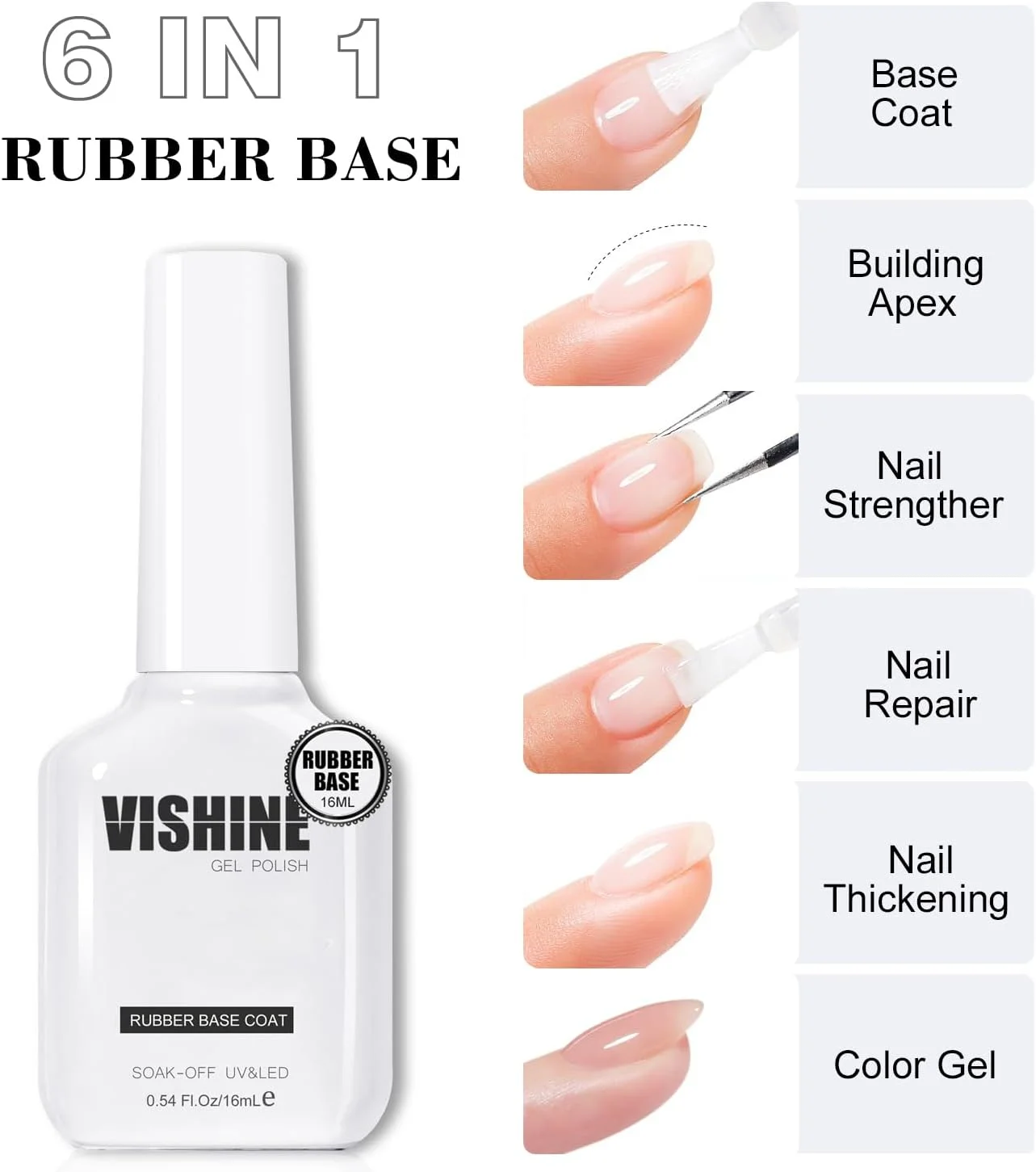 ژل بیس رابر ویشاین 5 در 1، بیلدر رابر شیری سفید 16 میلی لیتر، ژل نیمه دائمی شیری سفید، لاک ژل یو وی ال ای دی، تقویت کننده و ترمیم کننده، مانیکور ناخن، طراحی ناخن #061 ژل بیس رابر ویشاین 5 در 1، بیلدر رابر شیری سفید 16 میلی لیتر، ژل نیمه دائمی شیری سفید، لاک ژل یو وی ال ای دی، تقویت کننده و ترمیم کننده، مانیکور ناخن، طراحی ناخن #061
