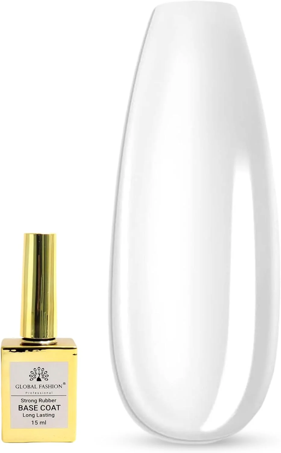 ژل بیس کاور رابر قوی گلوبال فشن | بیس لاک ژل با ماندگاری طولانی برای درخشش بدون لب پر شدن، تقویت کننده ناخن های ضعیف و شکننده، ارتقاء سلامت ناخن (بیس کاور رابر قوی، 15 میلی لیتر)