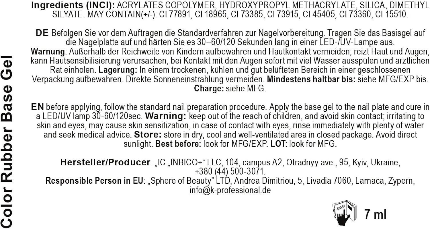 ژل بیس رابر حرفه ای K ODI - لاک پایه - لاک ژل پایه صورتی پاستلی - لاک ژل یو وی صورتی پاستلی - 7 میلی لیتر