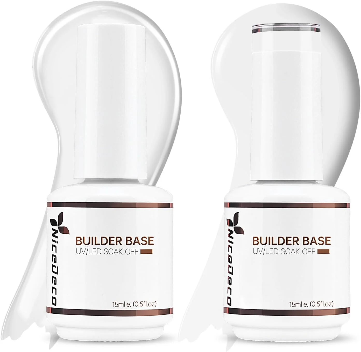 ست لاک ژل بیس بیلدر Nicedeco Hema Free، بدون تست حیوانی، وگان، شامل 2 عدد 15 میل، رنگ سفید و بی رنگ، قابل استفاده با LED و UV، مناسب برای مانیکور (2-6) ست لاک ژل بیس بیلدر Nicedeco Hema Free، بدون تست حیوانی، وگان، شامل 2 عدد 15 میل، رنگ سفید و بی رنگ، قابل استفاده با LED و UV، مناسب برای مانیکور (2-6)
