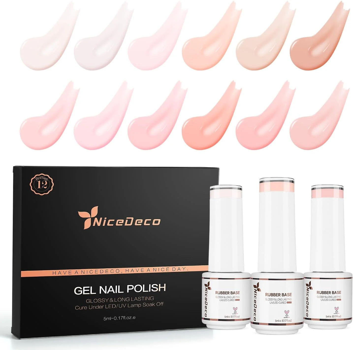 لاک ژل پایه رابر بدون هما Nicedeco برای ناخن، 12 عدد 5 میلی لیتر، بدون تست حیوانی، وگان، تقویت کننده ناخن ژلی رابر، ست لاک ژل ناخن صورتی هلویی 12-2 لاک ژل پایه رابر بدون هما Nicedeco برای ناخن، 12 عدد 5 میلی لیتر، بدون تست حیوانی، وگان، تقویت کننده ناخن ژلی رابر، ست لاک ژل ناخن صورتی هلویی 12-2