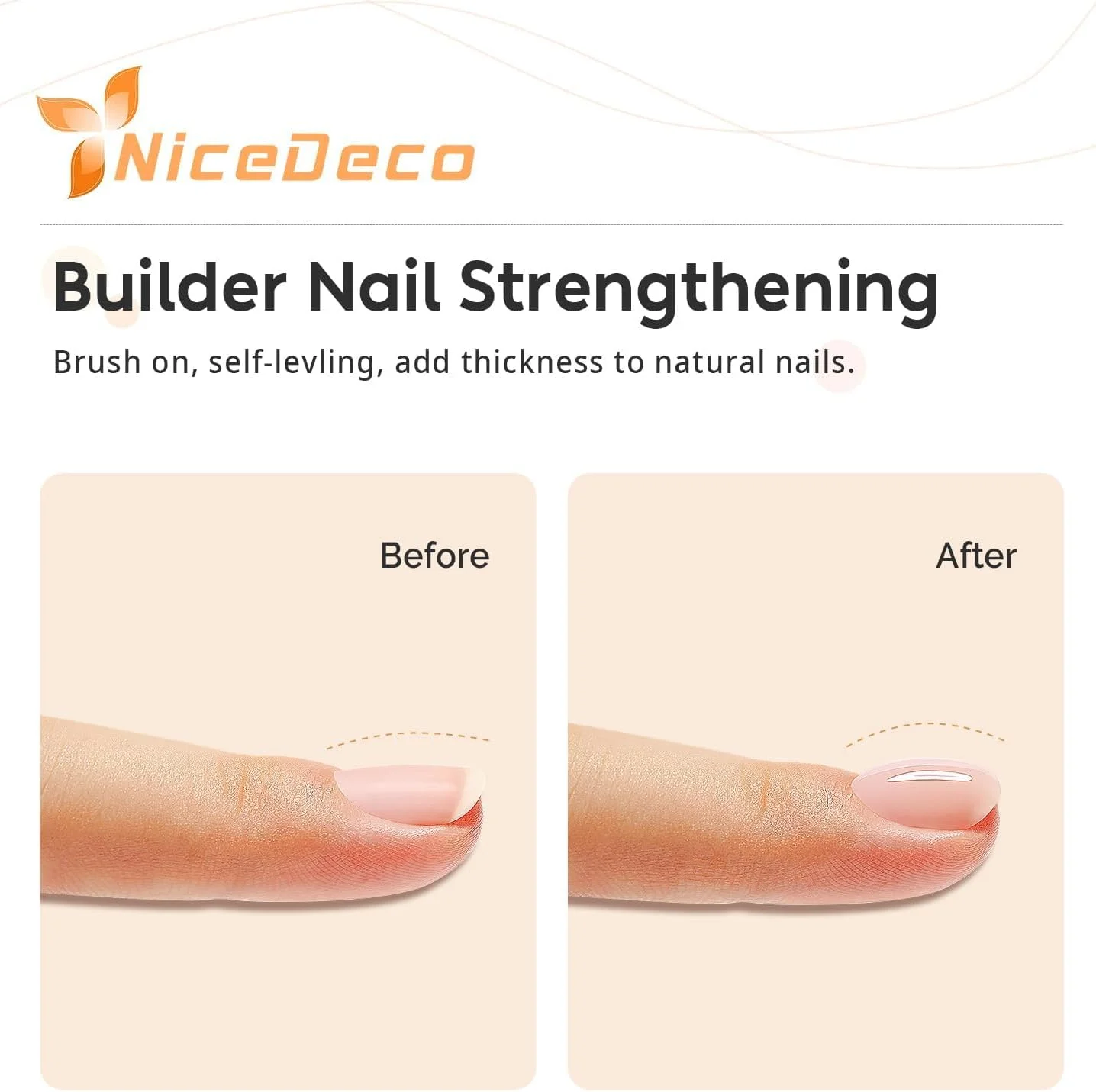 لاک ژل پایه لاستیکی شفاف بدون هما Nicedeco و تاپ کت ژل بدون نیاز به دستمال کشیدن، بدون تست حیوانی، وگان، براق و درخشان