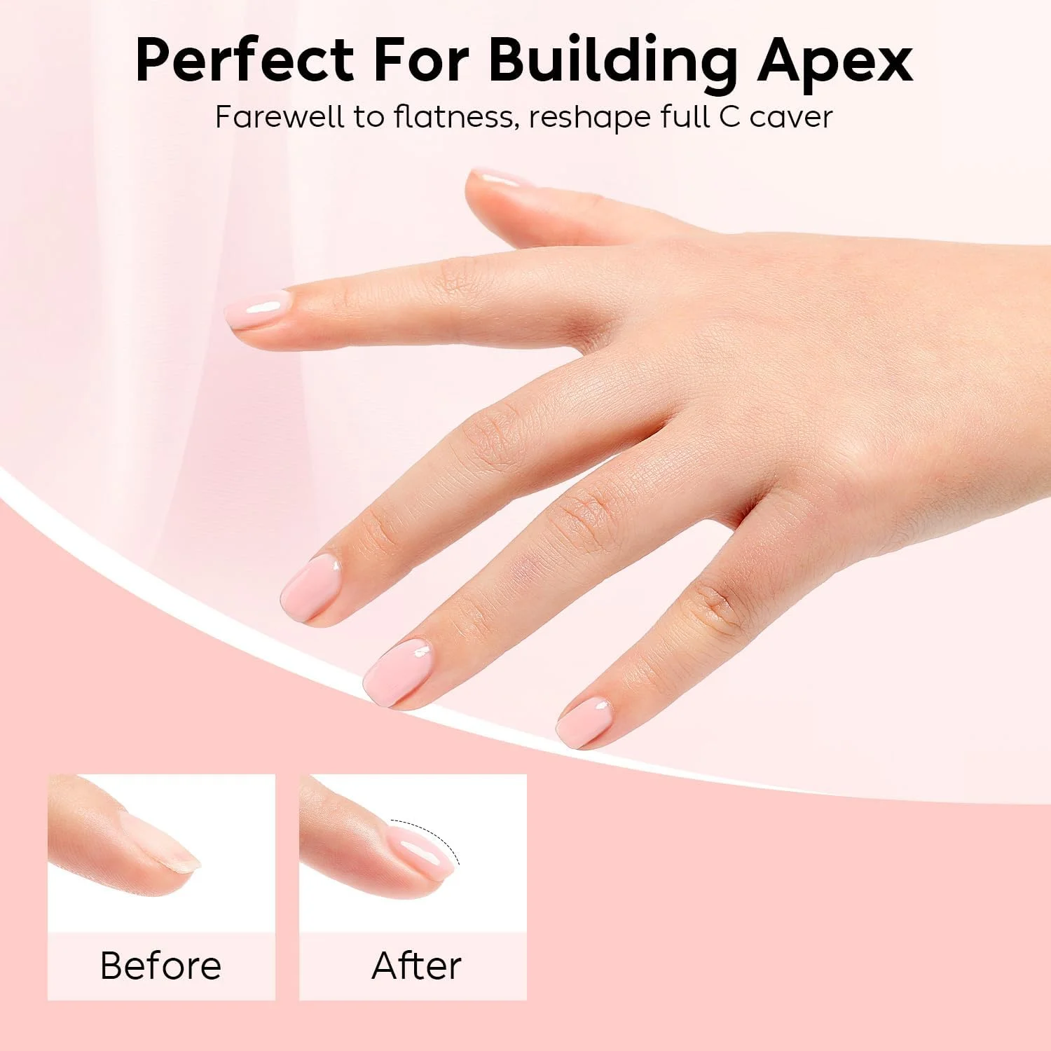 لاک ژل پایه رابر بدون Hema نایس دکو برای ناخن، 6 عدد، بدون تست حیوانی، وگان، تقویت کننده ناخن، ست لاک ژل ناخن صورتی کالباسی 35