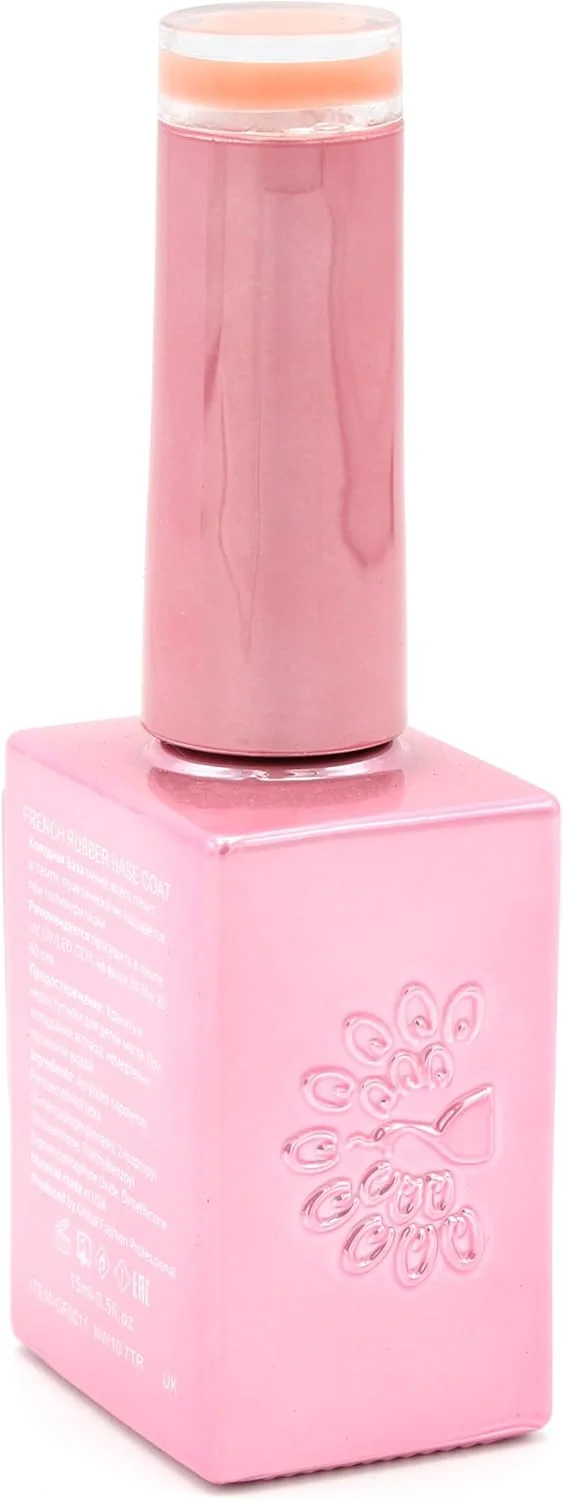 ژل بیس کت رابر حرفه ای فرنچ گلوبال فشن 15 میل: بیس کت لاک ژل بادوام و مقاوم در برابر لب پر شدن برای مانیکور و پدیکور | (11)