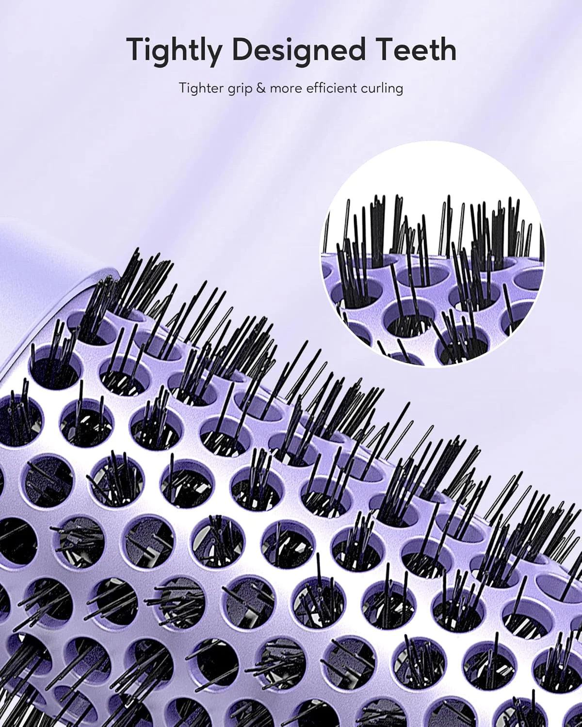 برس حرارتی ویوتی‌تاک، برس گرد حرارتی یونی ۱.۵ اینچی برای ایجاد حالت براشینگ، برس گرد حرارتی به راحتی فر های زیبا ایجاد می کند، دو ولتاژ (بنفش)