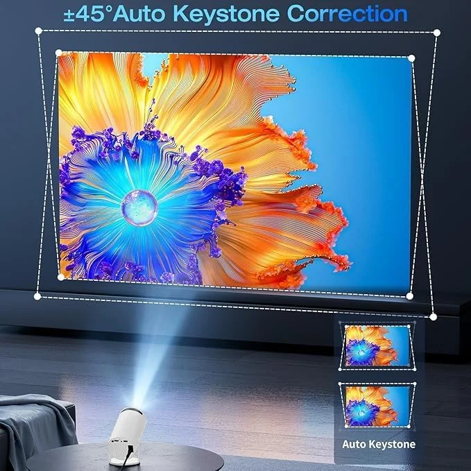 پروژکتور مینی قابل حمل با WiFi و بلوتوث - پروژکتور فیلم 1080P HD، روشنایی 10000 لومن، تصحیح خودکار کیستون و چرخش 180 درجه، سازگار با تی وی استیک، تلفن هوشمند، HDMI و USB پروژکتور مینی قابل حمل با WiFi و بلوتوث - پروژکتور فیلم 1080P HD، روشنایی 10000 لومن، تصحیح خودکار کیستون و چرخش 180 درجه، سازگار با تی وی استیک، تلفن هوشمند، HDMI و USB