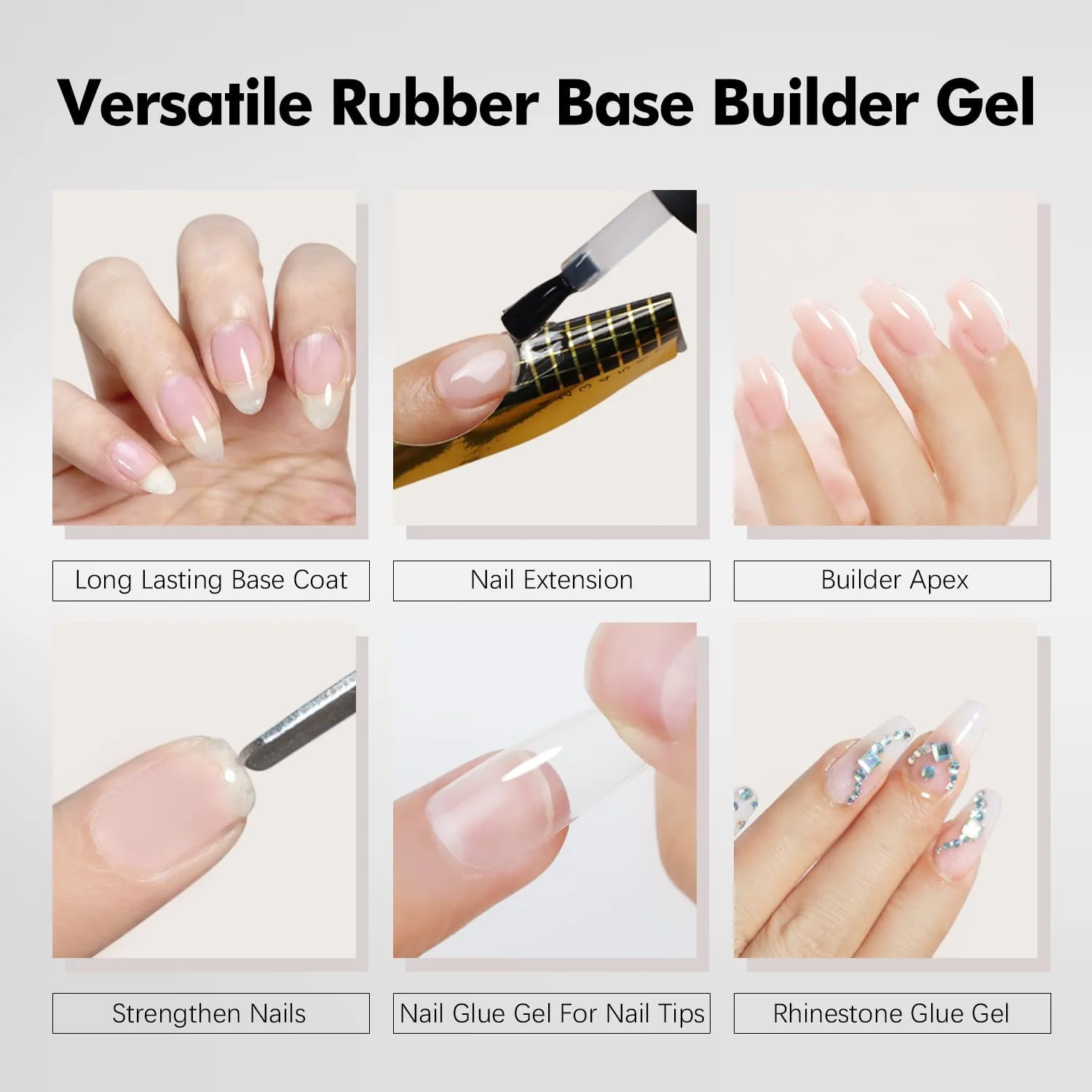 مجموعه لاک ژل پایه لاستیکی بدون هما FZANEST و لاک ژل تاپ کت الماس، ماندگاری طولانی، درخشش فوق العاده، پایه و تاپ برای تقویت کننده ناخن، محافظت از اکستنشن، ترمیم و ساخت ناخن