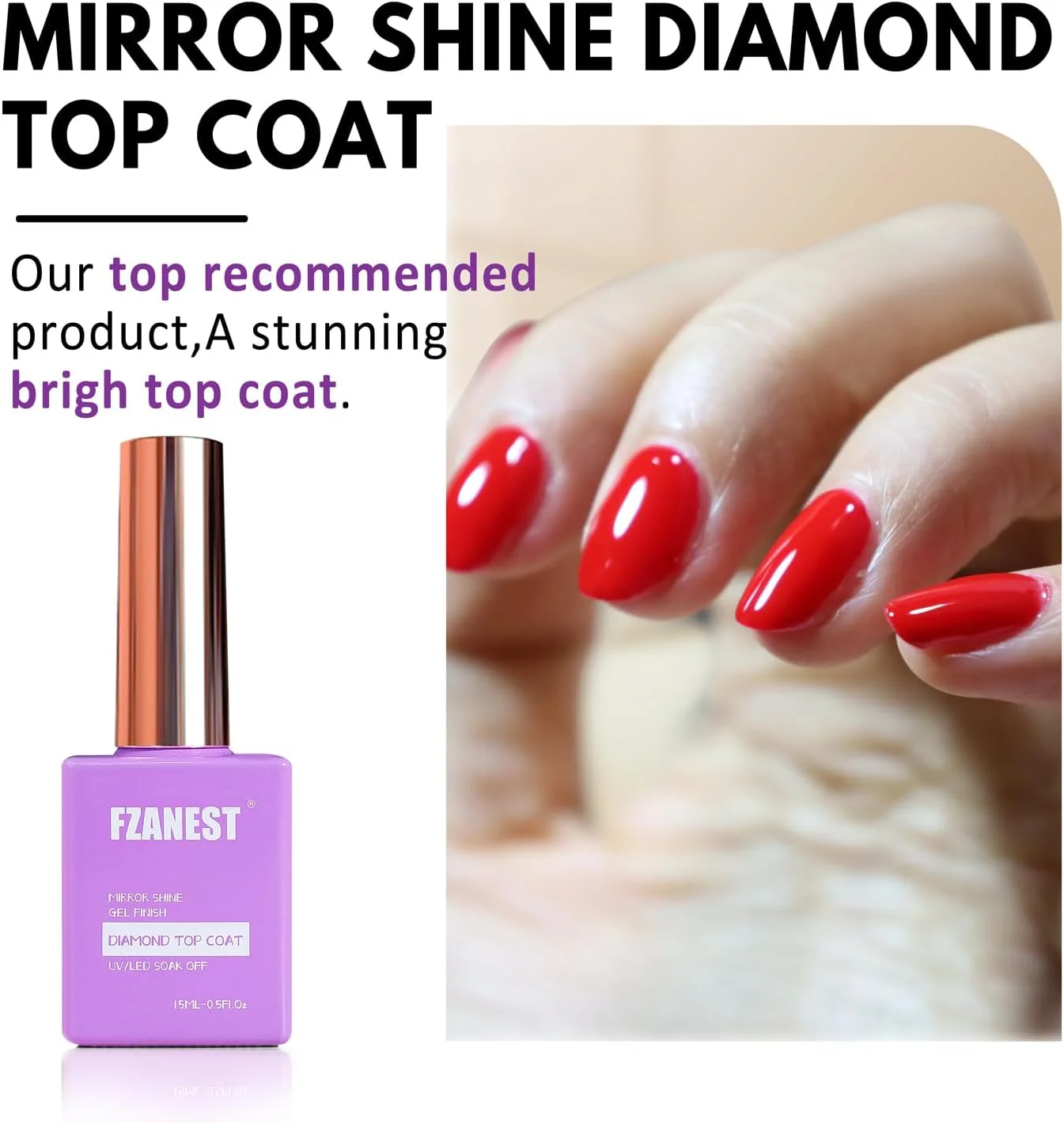 مجموعه لاک ژل پایه لاستیکی بدون هما FZANEST و لاک ژل تاپ کت الماس، ماندگاری طولانی، درخشش فوق العاده، پایه و تاپ برای تقویت کننده ناخن، محافظت از اکستنشن، ترمیم و ساخت ناخن