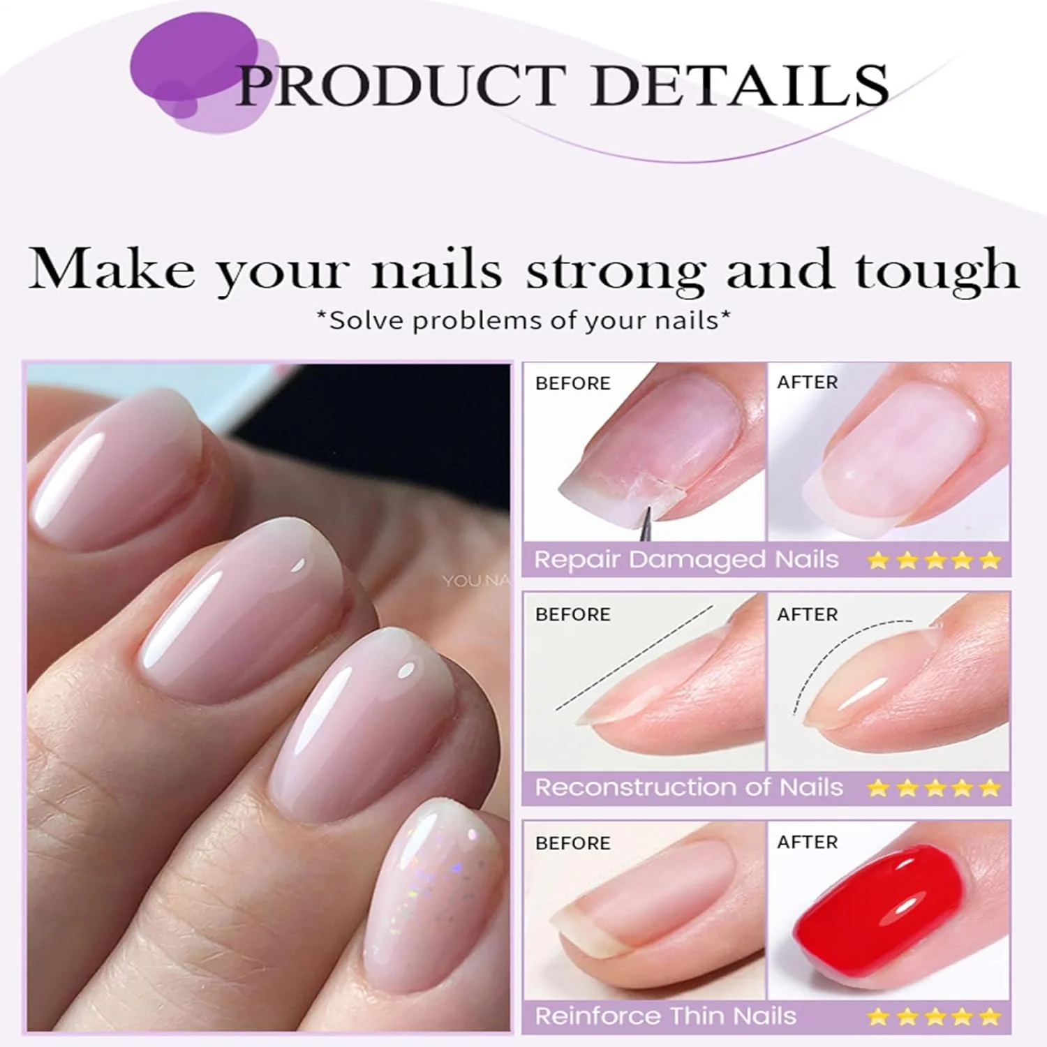 ژل بیس کت - لاک ژل پایه فیبر شیشه ای شفاف، نیاز به خشک شدن با UV LED، لوازم جانبی مانیکور پدیکور برای مسافرت در فضای باز، سالن زیبایی حرفه ای، استفاده در محیط داخلی ژل بیس کت - لاک ژل پایه فیبر شیشه ای شفاف، نیاز به خشک شدن با UV LED، لوازم جانبی مانیکور پدیکور برای مسافرت در فضای باز، سالن زیبایی حرفه ای، استفاده در محیط داخلی