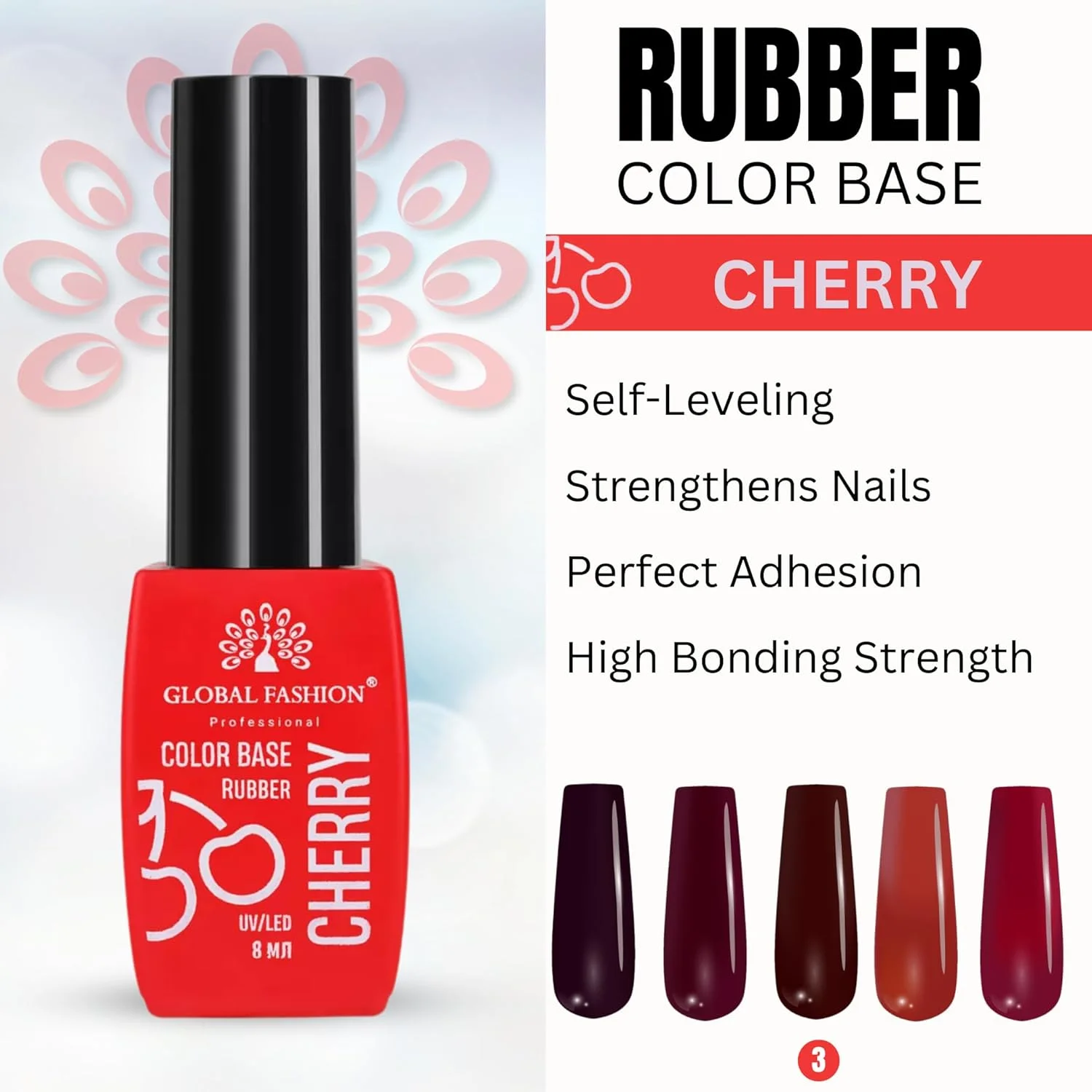 لاک ژل بیس رنگی رابر گیلاسی گلوبال فشن، 8 میل - خود تراز شونده، تقویت کننده ناخن، چسبندگی عالی، استحکام پیوند بالا برای نتایج طولانی مدت (Rosewood Glow (03)، 8 میل) لاک ژل بیس رنگی رابر گیلاسی گلوبال فشن، 8 میل - خود تراز شونده، تقویت کننده ناخن، چسبندگی عالی، استحکام پیوند بالا برای نتایج طولانی مدت (Rosewood Glow (03)، 8 میل)