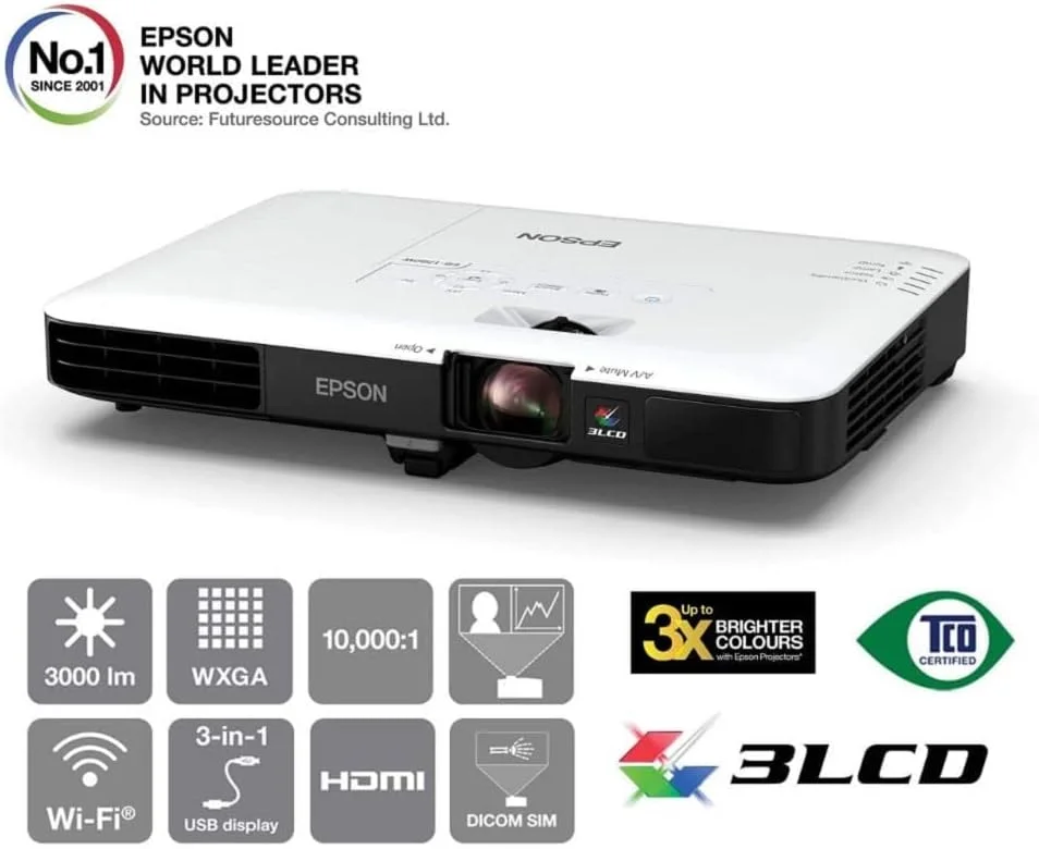 پروژکتور تجاری عریض و فوق قابل حمل اپسون EB-1780W با تکنولوژی 3LCD، سفید پروژکتور تجاری عریض و فوق قابل حمل اپسون EB-1780W با تکنولوژی 3LCD، سفید
