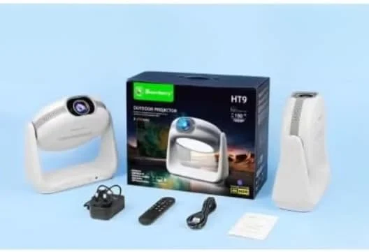 پروژکتور ال سی دی 4K اسمارت بری HT9، وای فای و بلوتوث، HDMI/USB، سفید، سینمای خانگی/بازی/ارائه، سیستم عامل اندروید، تصحیح کیستون، قابل حمل پروژکتور ال سی دی 4K اسمارت بری HT9، وای فای و بلوتوث، HDMI/USB، سفید، سینمای خانگی/بازی/ارائه، سیستم عامل اندروید، تصحیح کیستون، قابل حمل