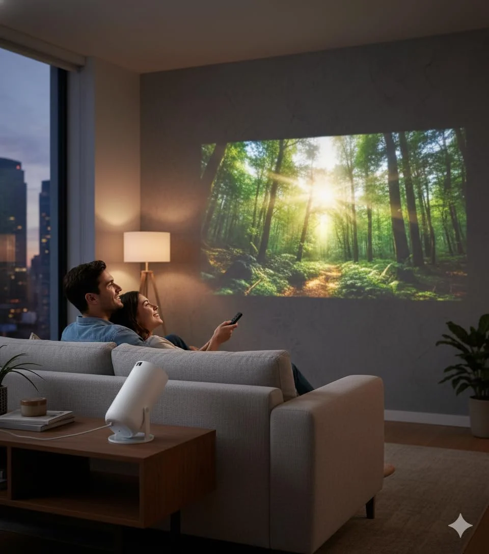 پروژکتور مینی هوشمند Smartbarry HT5 4K 1080P با WiFi و بلوتوث | پروژکتور اندرویدی قابل حمل با پایه چرخان 210 درجه، بیش از 8000 برنامه، طراحی حذف گرد و غبار و اتلاف گرما برای سینمای خانگی، دفتر کار پروژکتور مینی هوشمند Smartbarry HT5 4K 1080P با WiFi و بلوتوث | پروژکتور اندرویدی قابل حمل با پایه چرخان 210 درجه، بیش از 8000 برنامه، طراحی حذف گرد و غبار و اتلاف گرما برای سینمای خانگی، دفتر کار