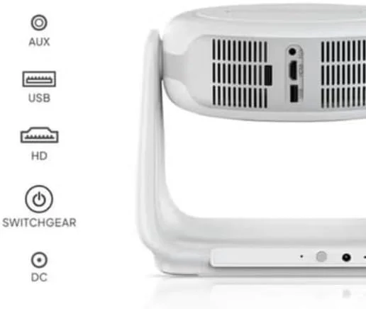 پروژکتور ال سی دی 4K اسمارت بری HT9، وای فای و بلوتوث، HDMI/USB، سفید، سینمای خانگی/بازی/ارائه، سیستم عامل اندروید، تصحیح کیستون، قابل حمل پروژکتور ال سی دی 4K اسمارت بری HT9، وای فای و بلوتوث، HDMI/USB، سفید، سینمای خانگی/بازی/ارائه، سیستم عامل اندروید، تصحیح کیستون، قابل حمل