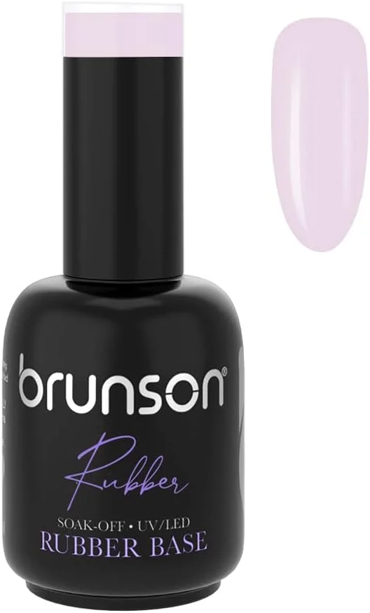 ژل بیس رابر برونسون، لاک ژل بیس رابر برای ناخن، مناسب مانیکور فرانسوی، ژل اکستنشن، قابل برداشتن با خیساندن، نیازمند خشک شدن با UV LED، حجم 18 میلی لیتر، کد BRB09