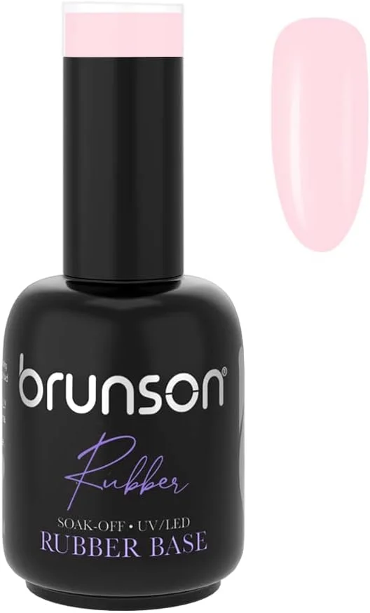 ژل بیس رابر برانسون، لاک ژل بیس رابر برای ناخن، مناسب مانیکور فرانسوی، ژل اکستنشن، خیساندن، نیاز به خشک شدن با UV LED، حجم 18 میلی لیتر، BRB10