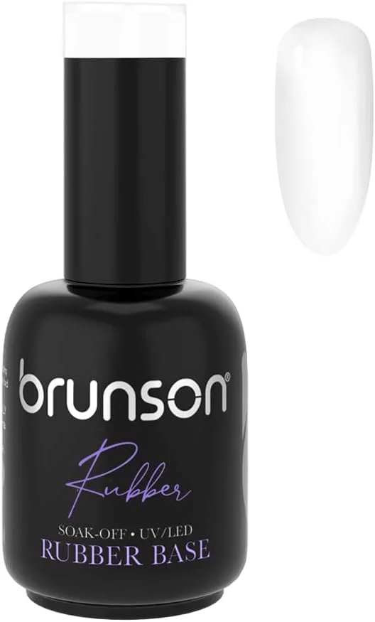 ژل بیس رابر برونسون، لاک ژل بیس رابر برای ناخن، مناسب مانیکور فرانسوی، ژل اکستنشن، قابل برداشتن با خیساندن، نیاز به خشک شدن با UV LED، حجم 18 میلی لیتر، کد BRB03