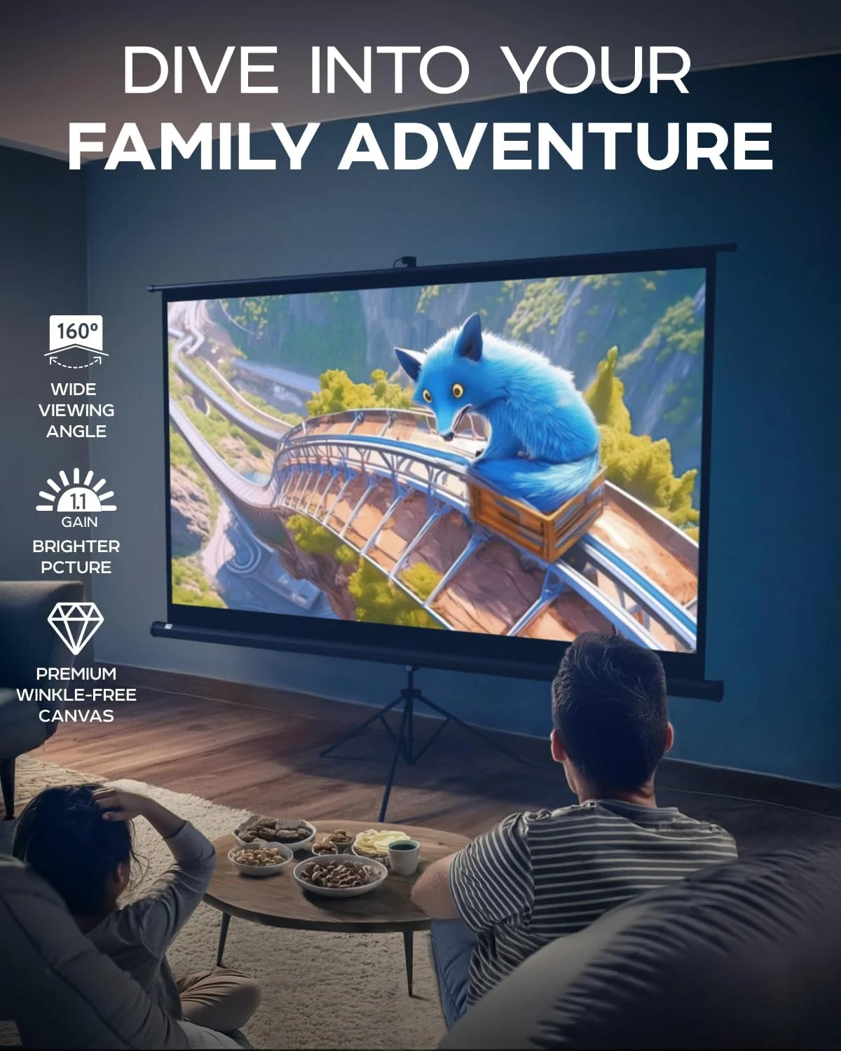 پرده نمایش پروژکتور 100 اینچی PropVue برای داخل و خارج از منزل با پایه برای فیلم یا ارائه - صفحه نمایش سه پایه تاشو HD Premium 16:9 با کیف حمل و بند، مات پرده نمایش پروژکتور 100 اینچی PropVue برای داخل و خارج از منزل با پایه برای فیلم یا ارائه - صفحه نمایش سه پایه تاشو HD Premium 16:9 با کیف حمل و بند، مات