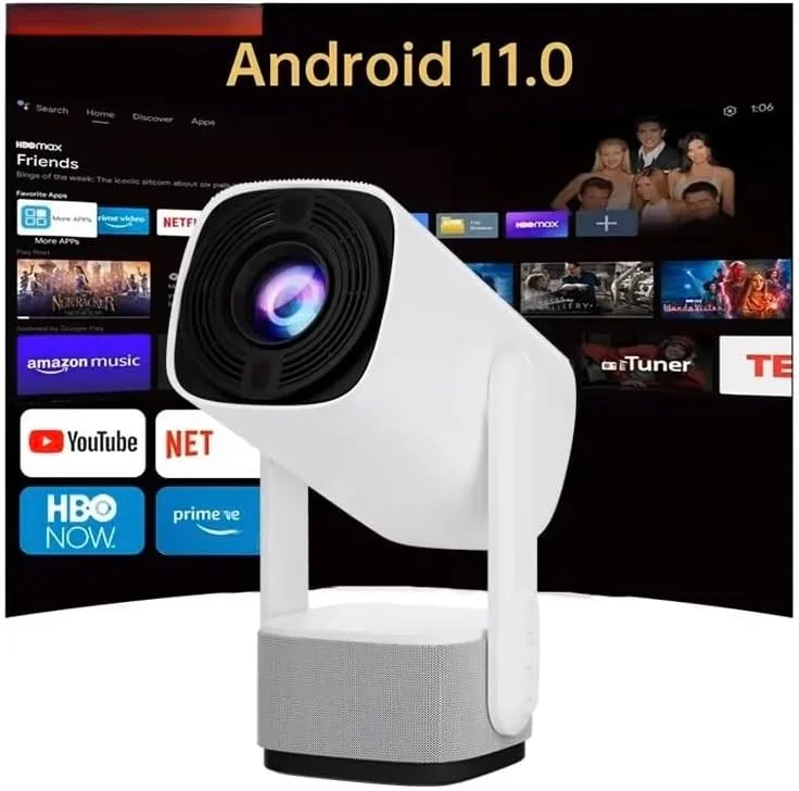 پروژکتور سینمای کوچک قابل حمل شارژی 1080P، پشتیبانی از 4K، بلوتوث + وای فای دو بانده + USB، اندروید 11 با باتری و روشنایی بالا برای فیلم، ارائه و بازی پروژکتور سینمای کوچک قابل حمل شارژی 1080P، پشتیبانی از 4K، بلوتوث + وای فای دو بانده + USB، اندروید 11 با باتری و روشنایی بالا برای فیلم، ارائه و بازی