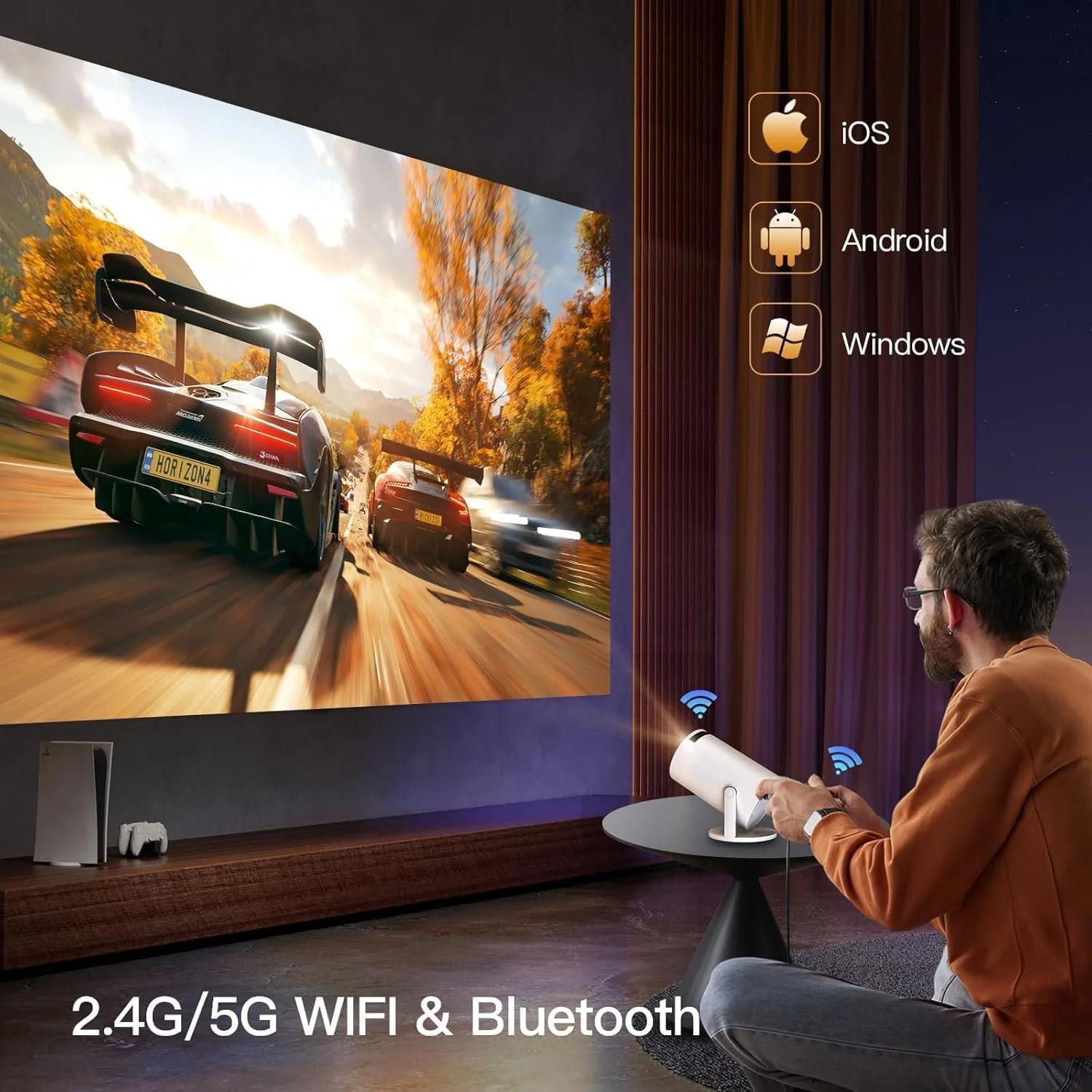 پروژکتور سینمای خانگی 4K، اندروید 11، وای فای دوگانه، رزولوشن 1080P HD، مدل HY300 PRO پروژکتور سینمای خانگی 4K، اندروید 11، وای فای دوگانه، رزولوشن 1080P HD، مدل HY300 PRO