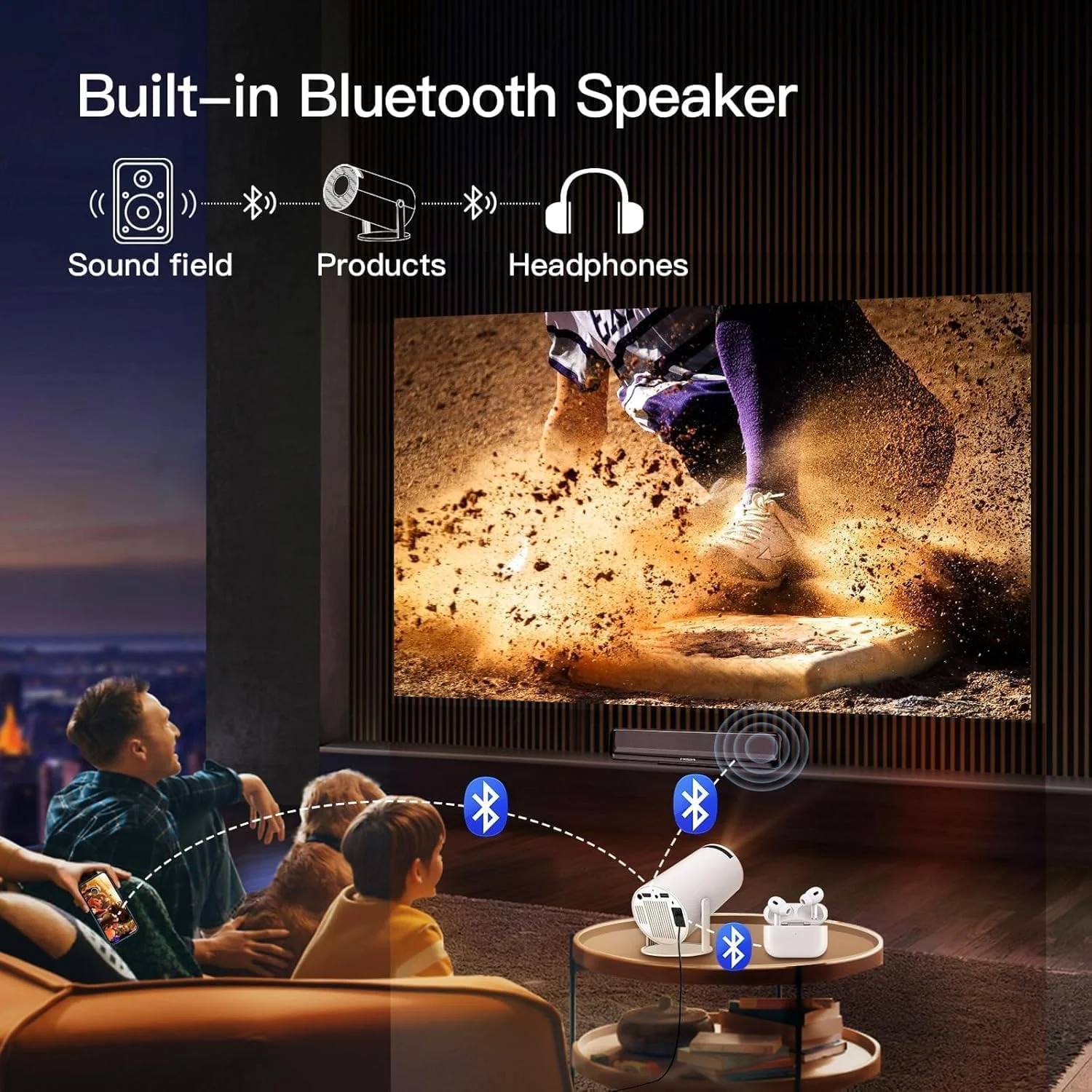 پروژکتور سینمای خانگی 4K، اندروید 11، وای فای دوگانه، رزولوشن 1080P HD، مدل HY300 PRO پروژکتور سینمای خانگی 4K، اندروید 11، وای فای دوگانه، رزولوشن 1080P HD، مدل HY300 PRO
