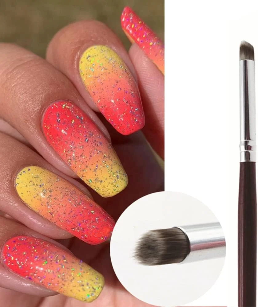 1 عدد برس ناخن برای طراحی ناخن، برس حرفه ای طراحی ناخن/ برس لاک ژل مانیکور/ قلم طراحی ناخن با رنگ آمیزی تدریجی (A)