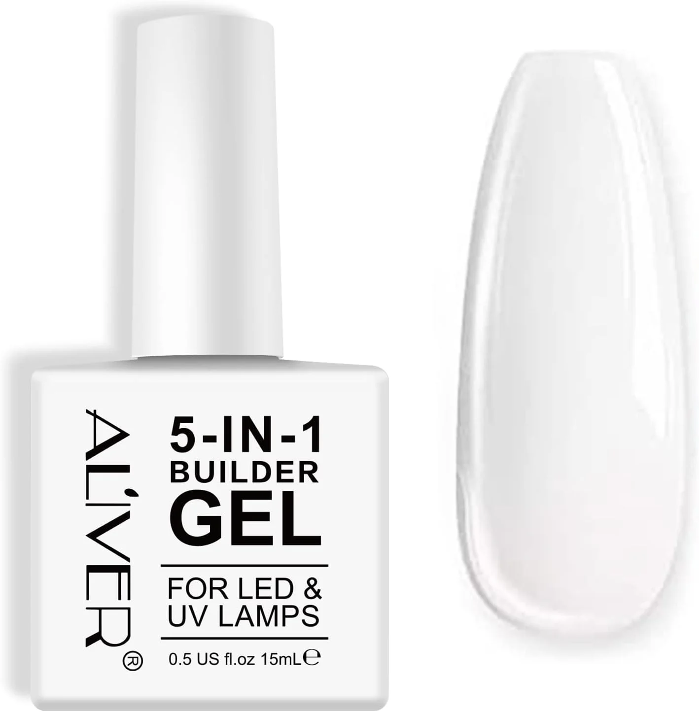 ژل بیلدر 5 در 1 Bieyoc - ژل بیس تقویت کننده و اکستنشن ناخن در یک بطری، 15 میلی لیتر (سفید) ژل بیلدر 5 در 1 Bieyoc - ژل بیس تقویت کننده و اکستنشن ناخن در یک بطری، 15 میلی لیتر (سفید)