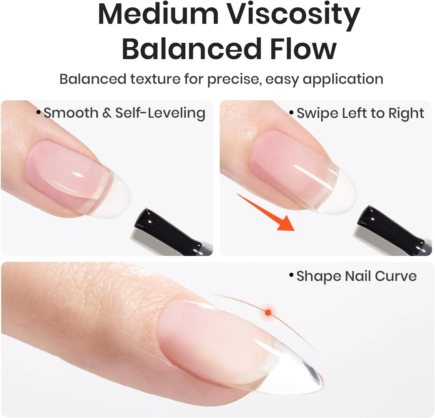 ژل سازنده سوسک ها 6 رنگ 7 در 1 ژل تقویت کننده، صورتی هلویی، سفید شیری، ژل سخت برای اکستنشن ناخن، چسب نگین، ژل پایه مورد نیاز برای هنر ناخن