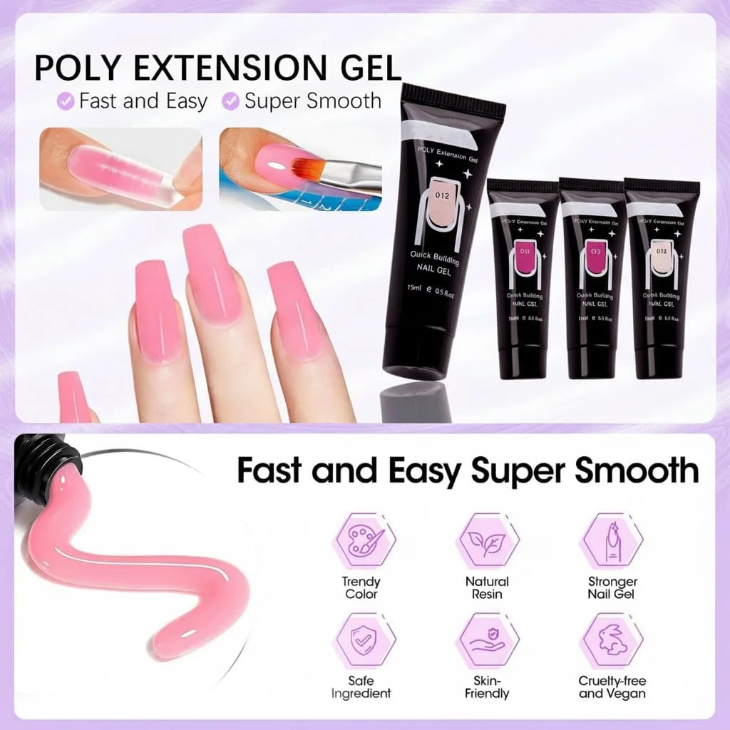 کیت ژل پلی ناخن فرانسوی 6 رنگ Azonee - پلی ژل تقویت کننده اکریلیک، تاپ کت، ژل اکستنشن ناخن برای تقویت ناخن، ضخیم کردن ناخن، هنر ناخن - ژل سخت DIY طرح ناخن خانگی برای زنان و دختران کیت ژل پلی ناخن فرانسوی 6 رنگ Azonee - پلی ژل تقویت کننده اکریلیک، تاپ کت، ژل اکستنشن ناخن برای تقویت ناخن، ضخیم کردن ناخن، هنر ناخن - ژل سخت DIY طرح ناخن خانگی برای زنان و دختران