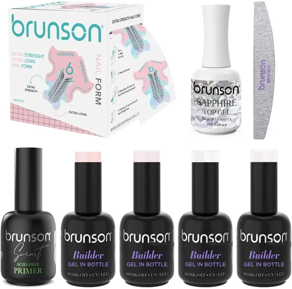 کیت ژل بیلدر ناخن برانسون - ژل بیلدر 7 در 1 در یک بطری، بیس کت، ژل تقویت کننده ناخن و ترمیم ناخن، کیت لاک ژل ناخن بیلدر سخت خیس خورده، رنگ های هلویی و شفاف کیت ژل بیلدر ناخن برانسون - ژل بیلدر 7 در 1 در یک بطری، بیس کت، ژل تقویت کننده ناخن و ترمیم ناخن، کیت لاک ژل ناخن بیلدر سخت خیس خورده، رنگ های هلویی و شفاف
